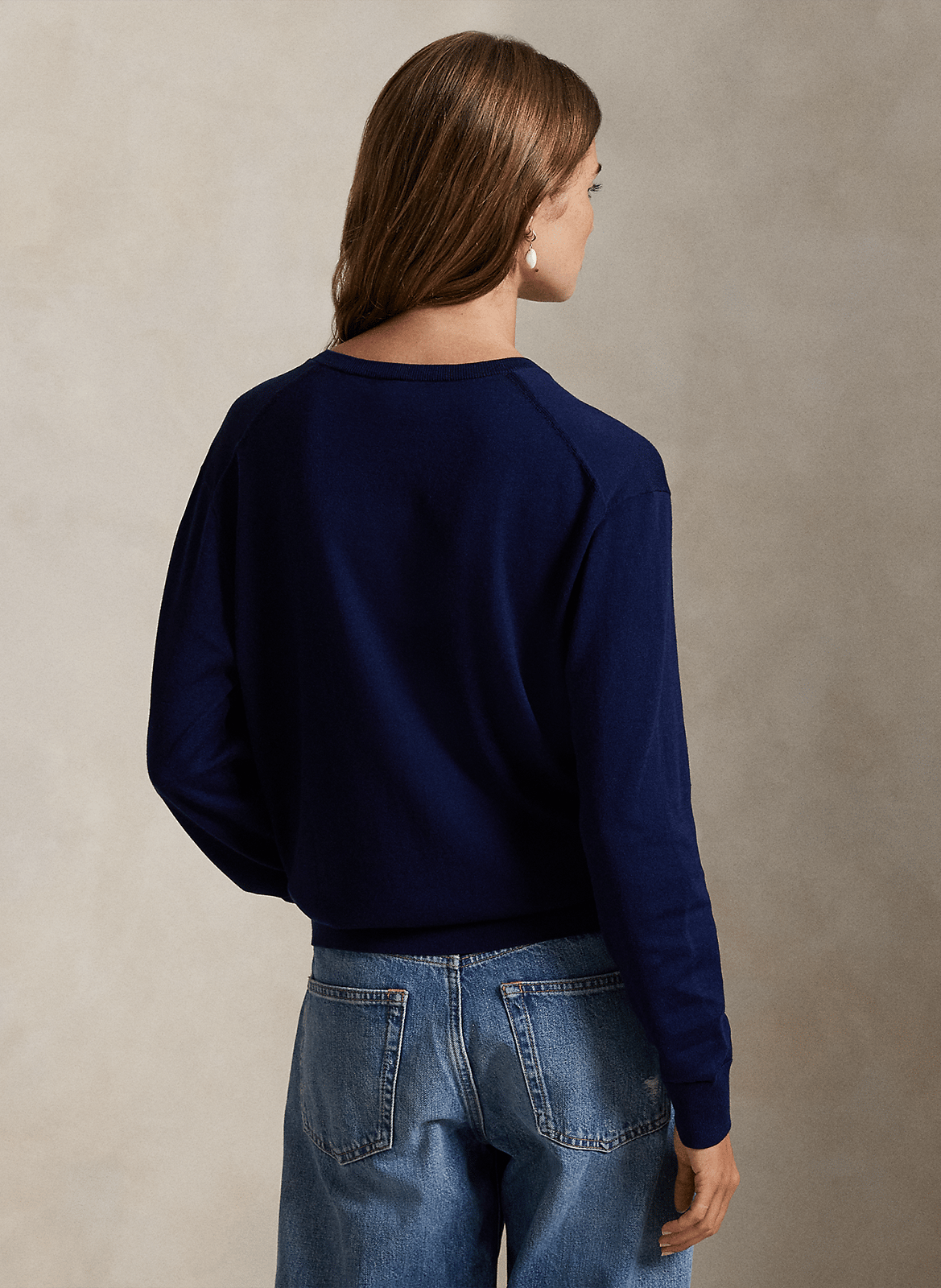 Blauw-witgestreepte trui met V-hals Héritage POLO RALPH LAUREN Blauw