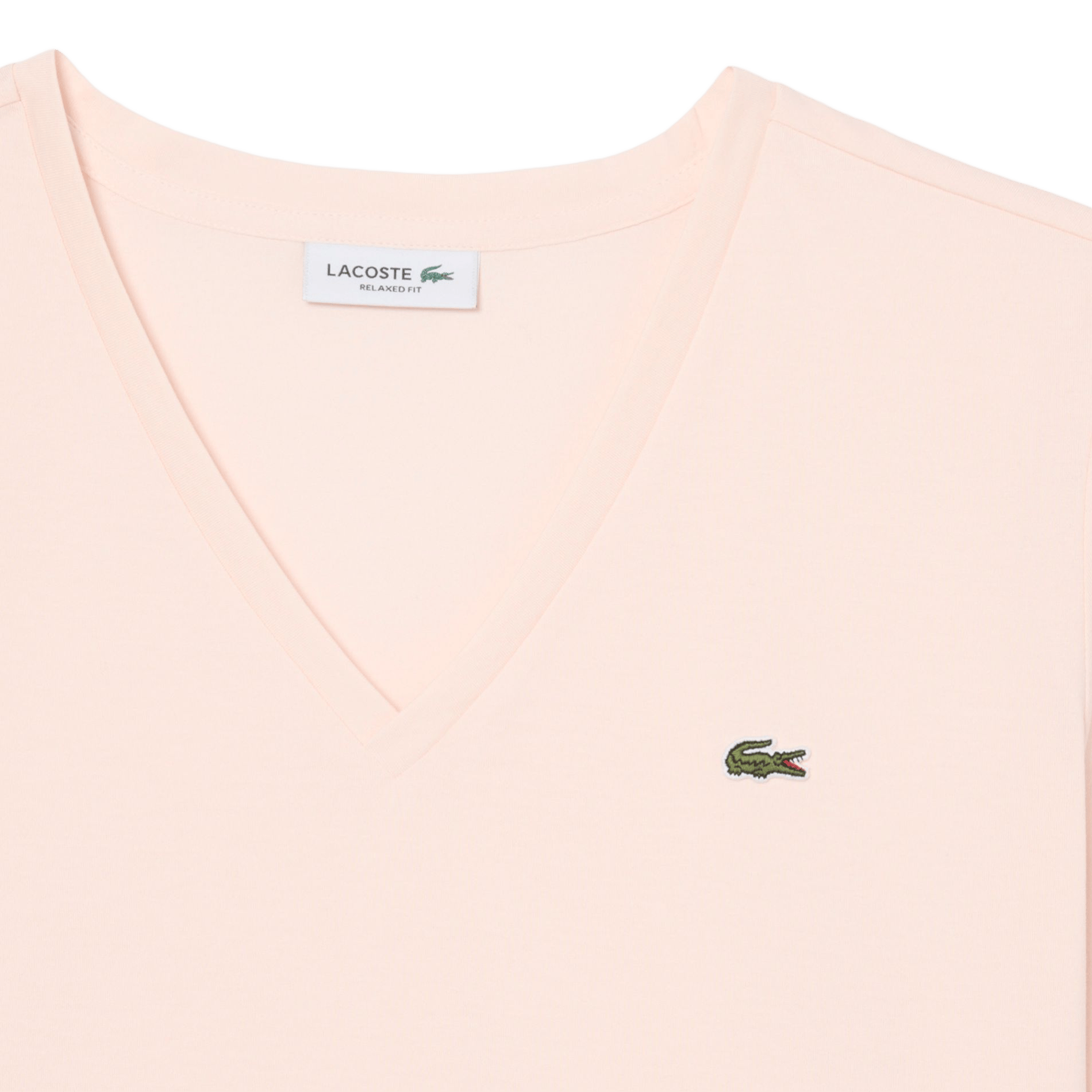 T-Shirt mit V-Ausschnitt aus Baumwolle LACOSTE Rosa