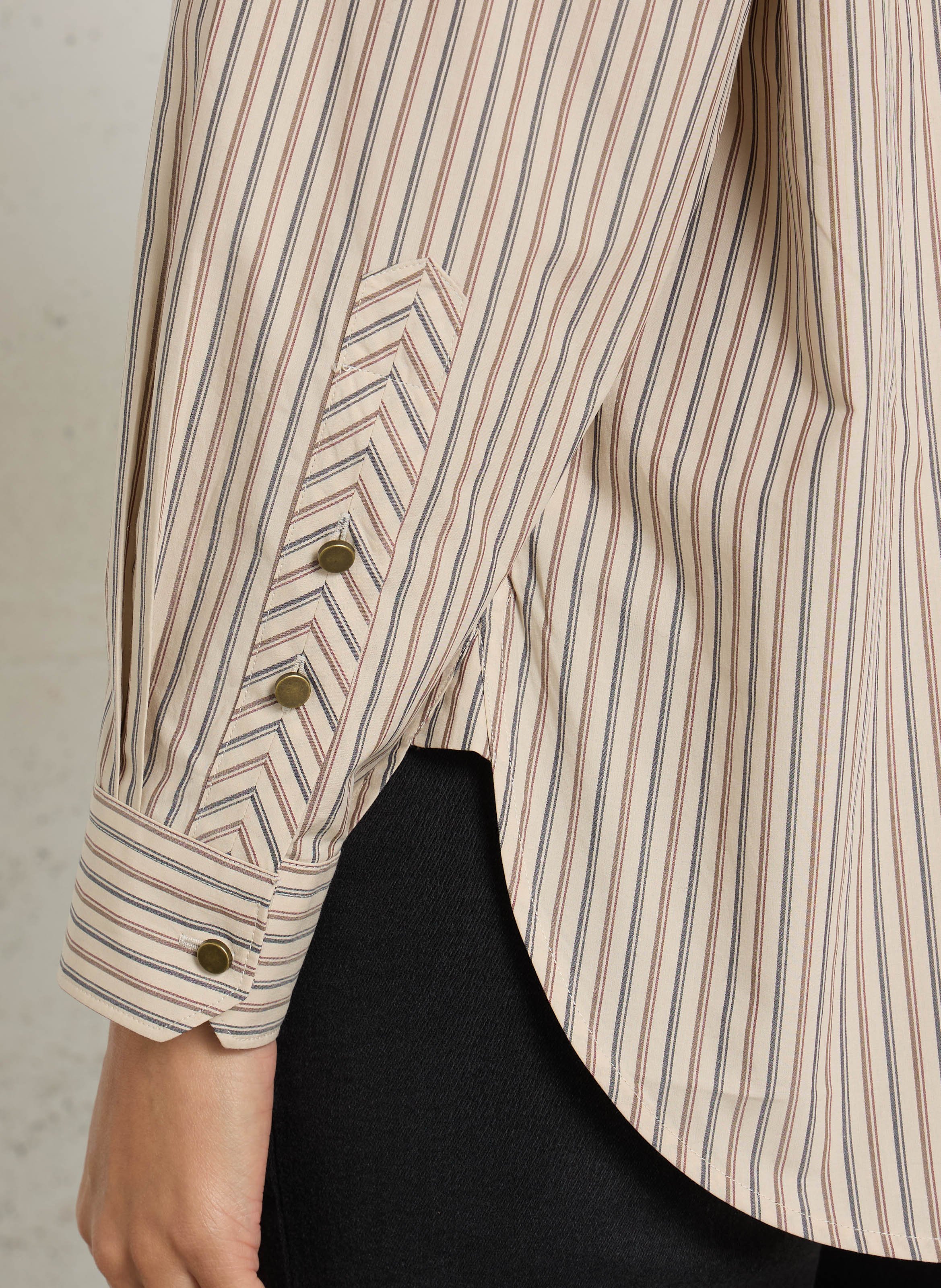 Gestreepte, katoenen blouse LEON & HARPER Beige
