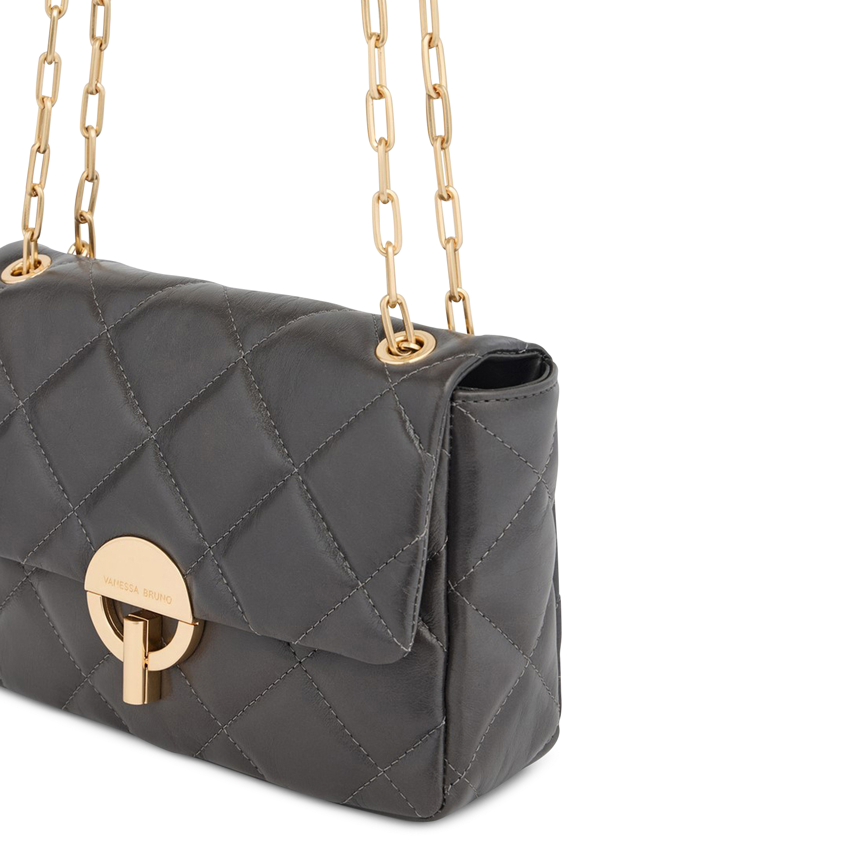 Sac bandoulière en cuir | Gris VANESSA BRUNO Femme