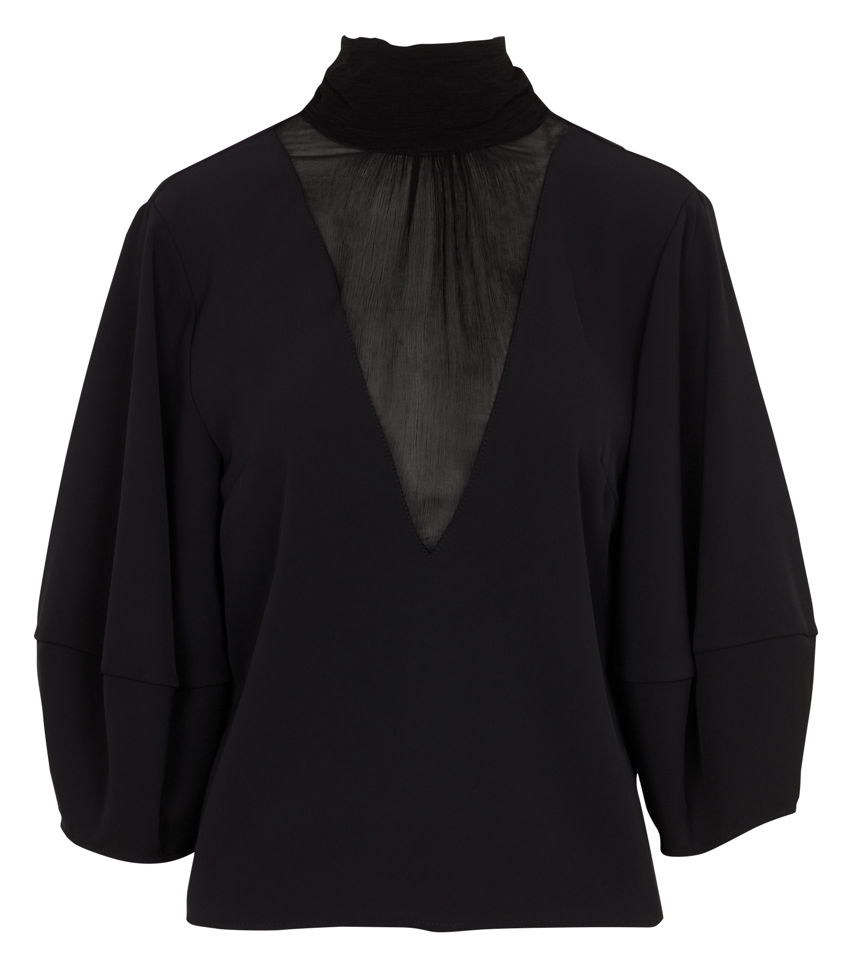 Straight high-neck top IMPERIAL Black