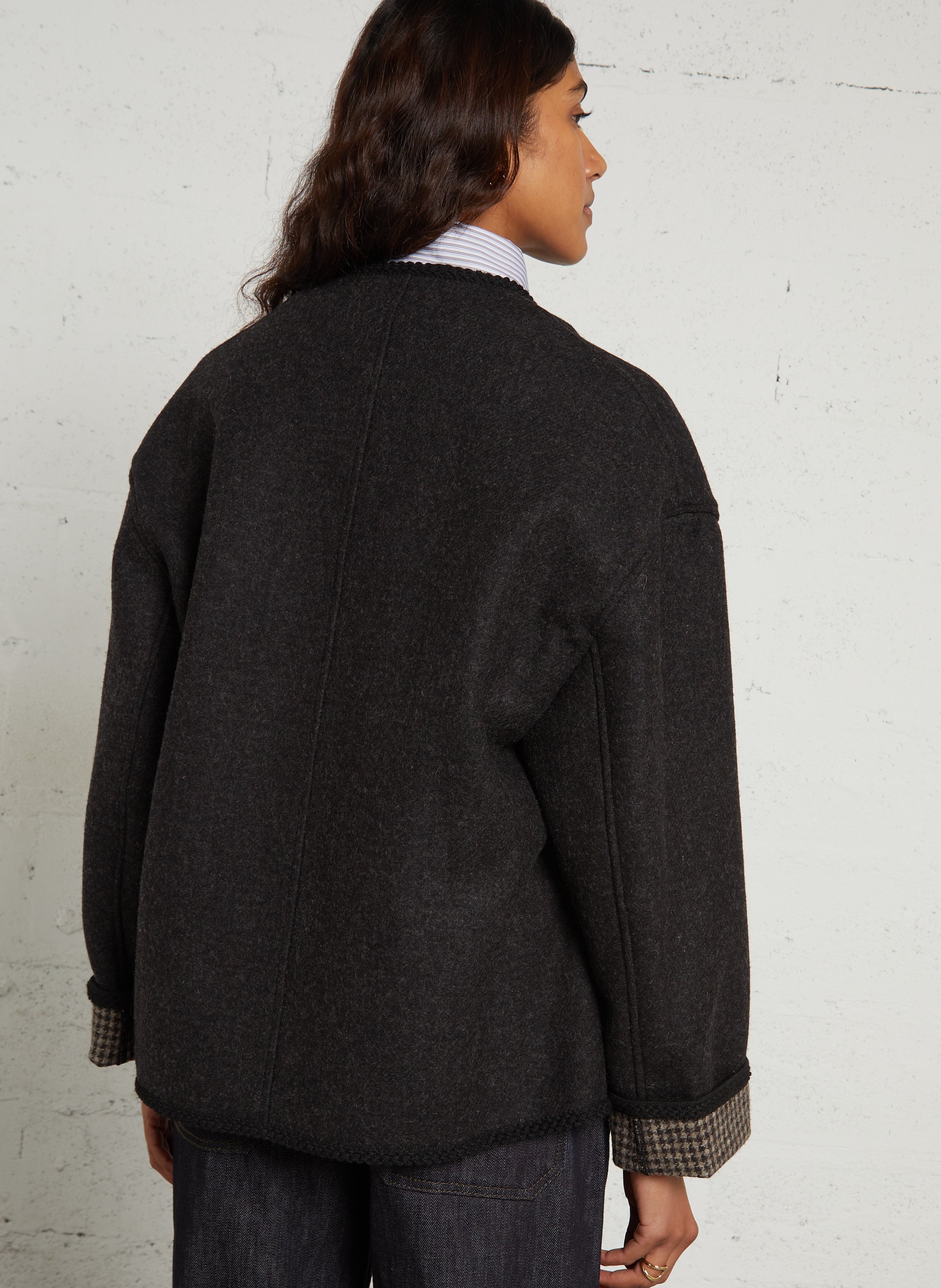 Veste ample en laine mélangée HOD PARIS Noir