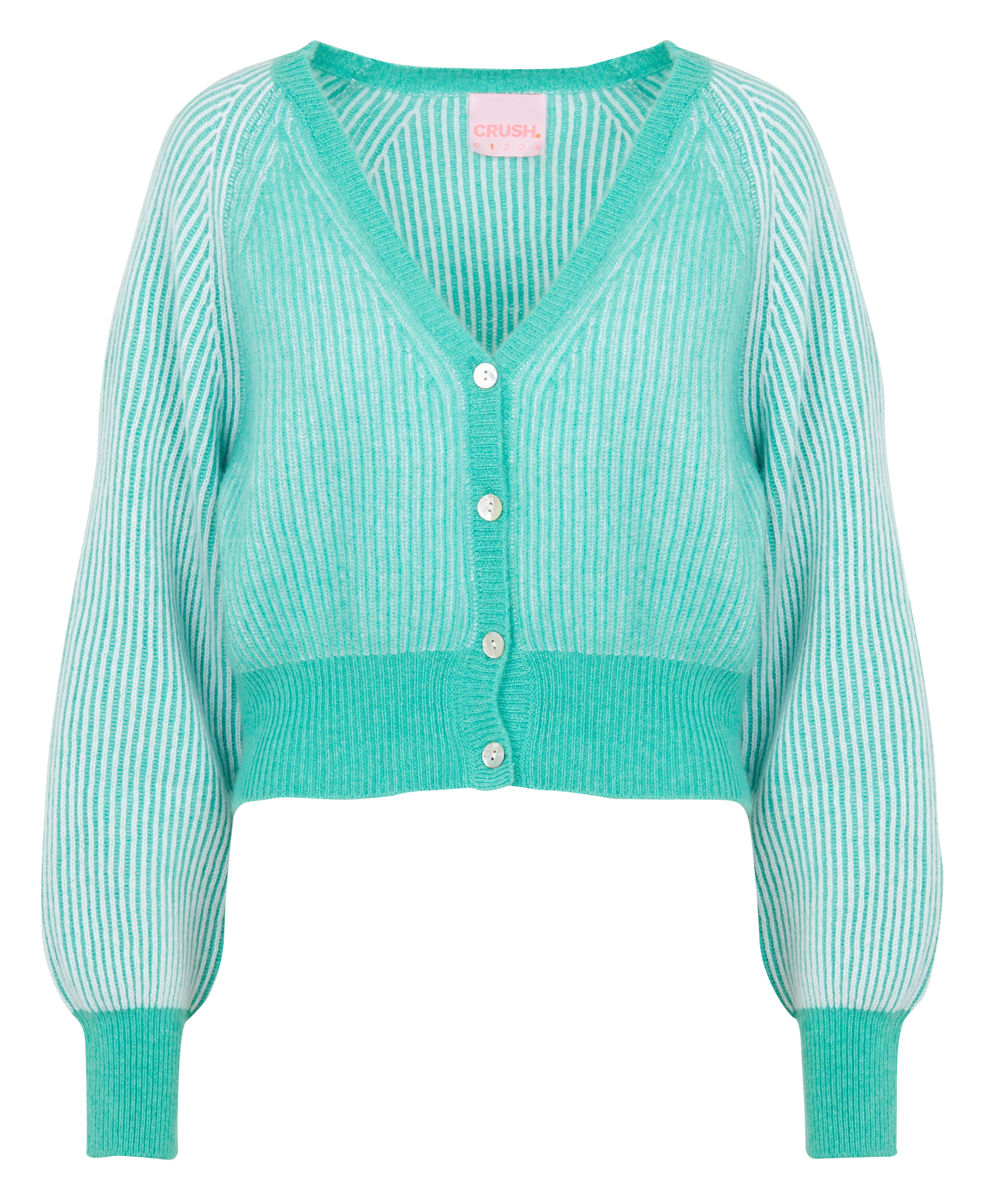 Kort, gestreept vest van kasjmier met V-hals CRUSH Veelkleurig