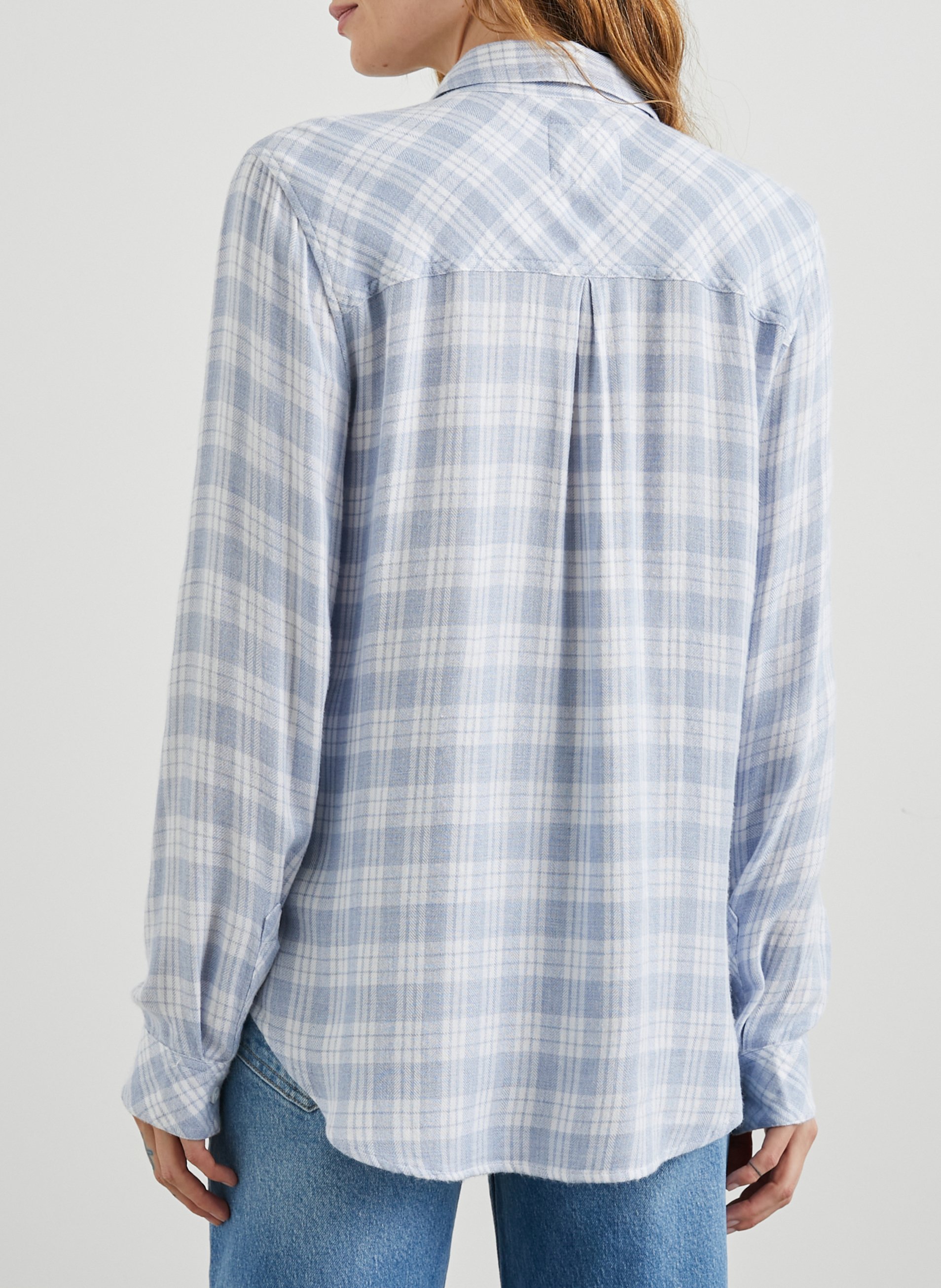 Chemise droite à carreaux RAILS Bleu