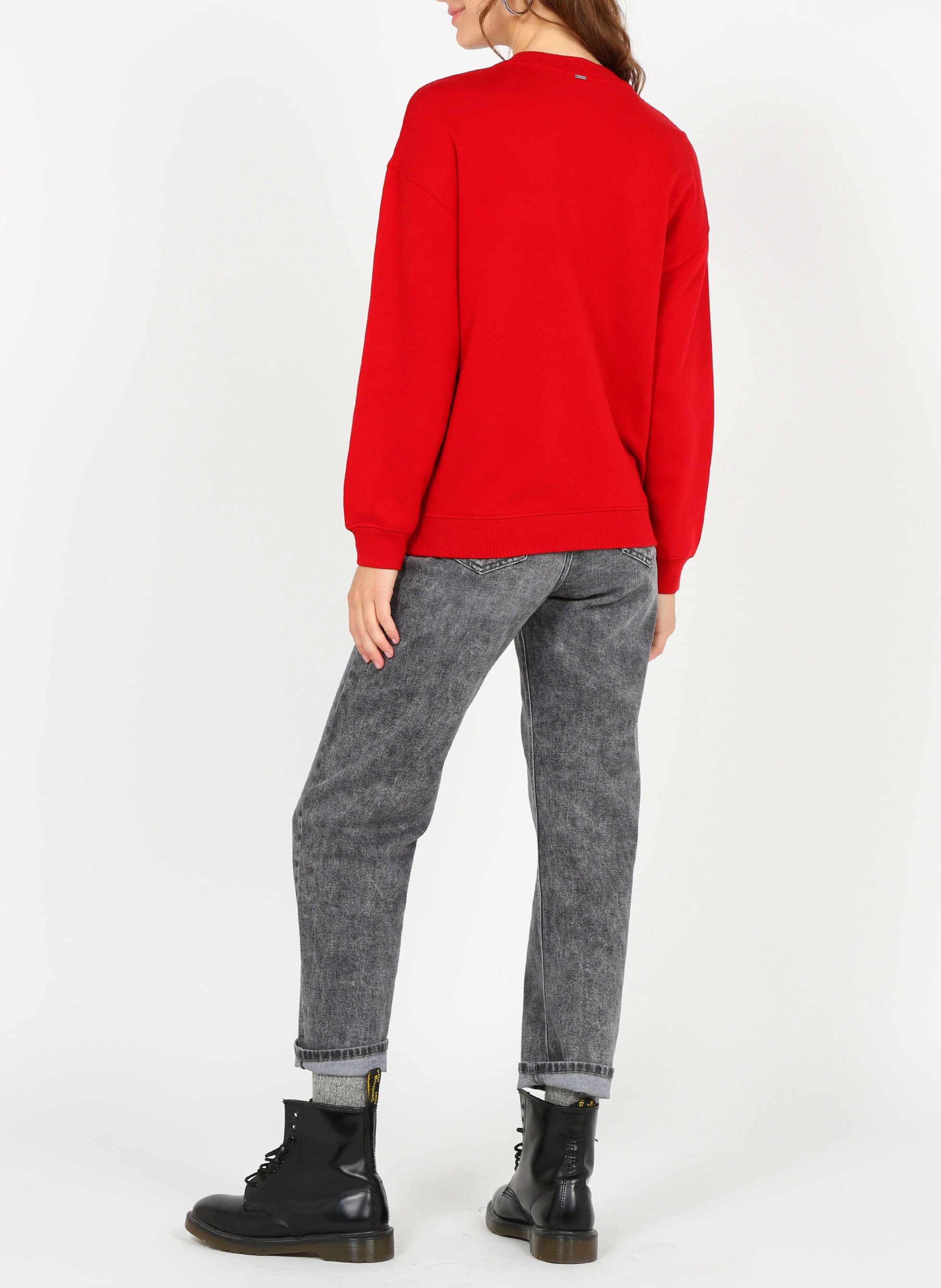 Straight-leg faded cotton jeans IKKS Grey