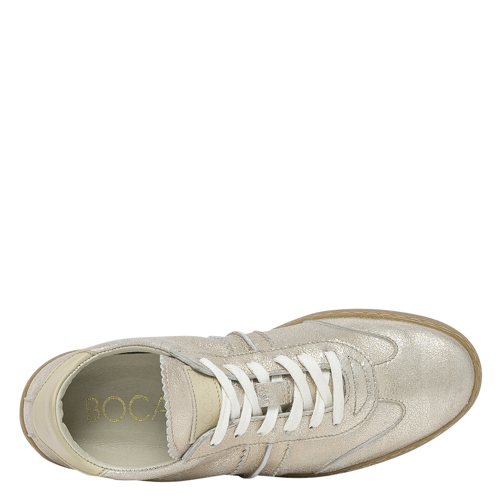Niedrige Sneaker aus Leder mit Metallic-Effekt BOCAGE Golden