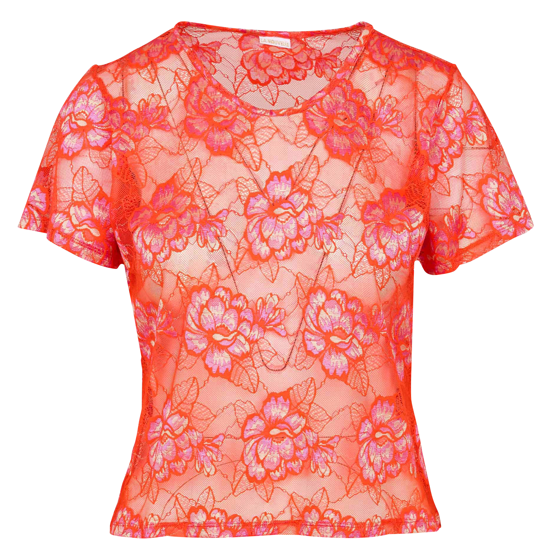 Lace T-shirt LA NOUVELLE Red