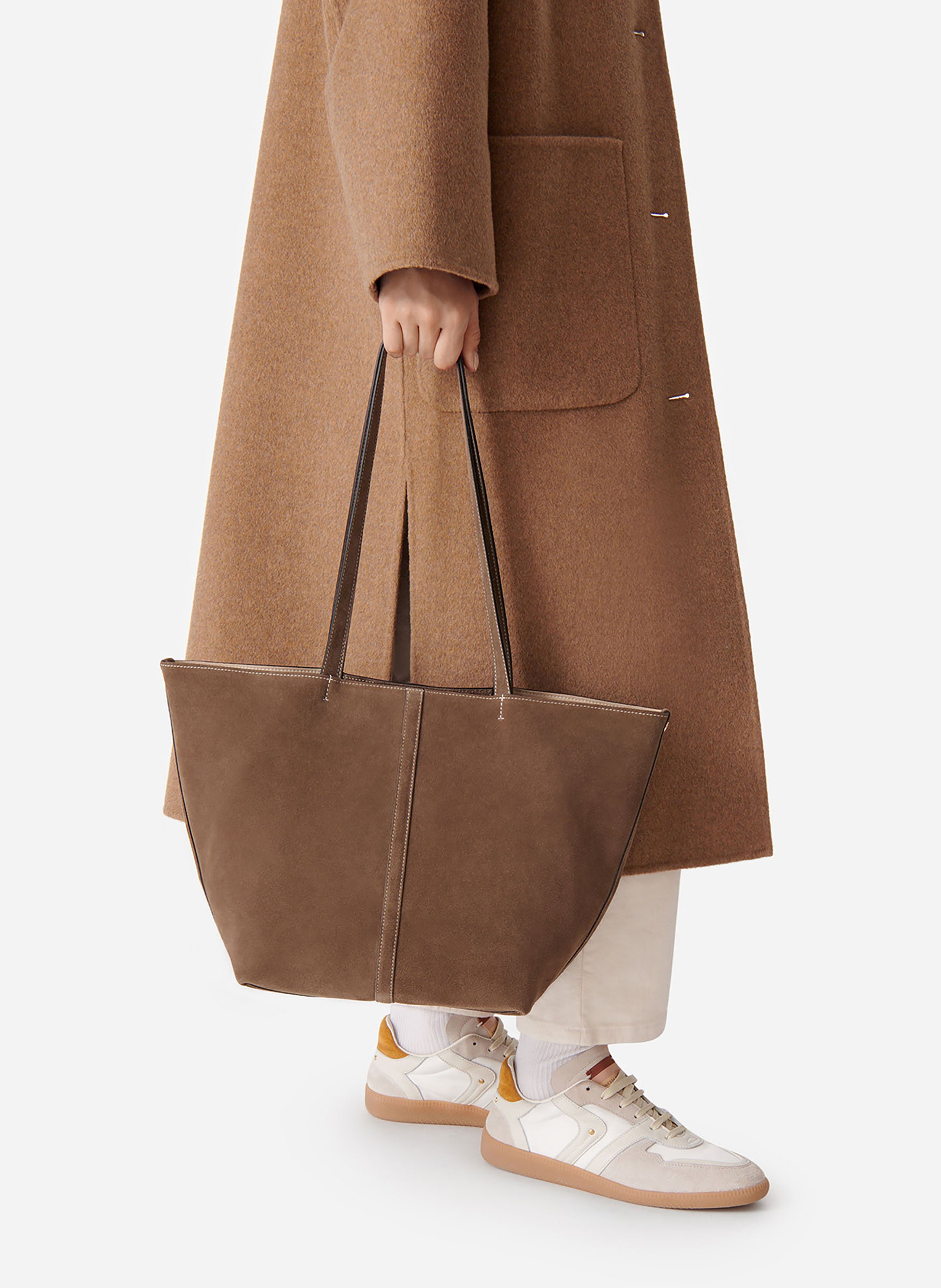 Suede tote bag VANESSA BRUNO Grey