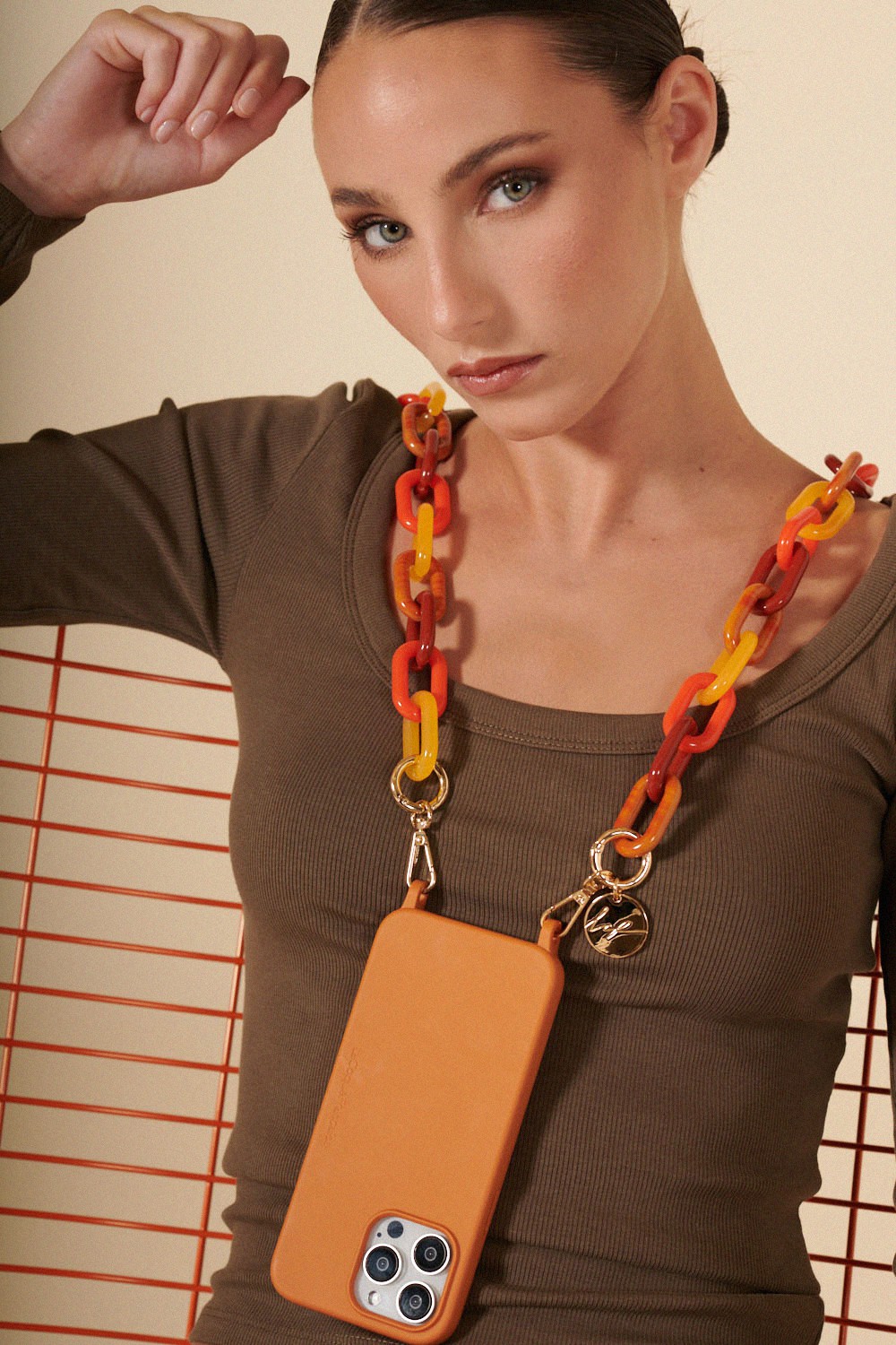 Resin phone chain LA COQUE FRANCAISE Yellow