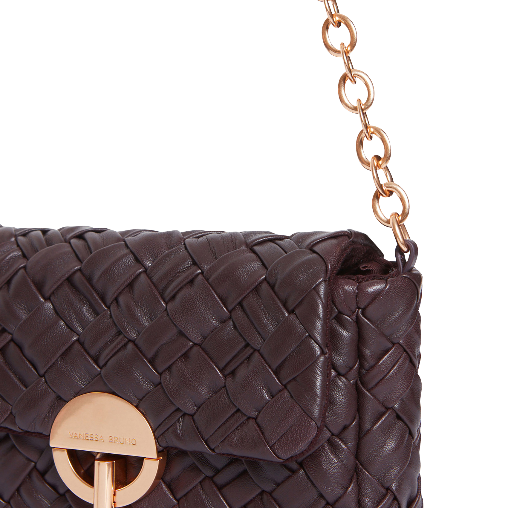 Sac bandoulière en cuir tressé VANESSA BRUNO Marron