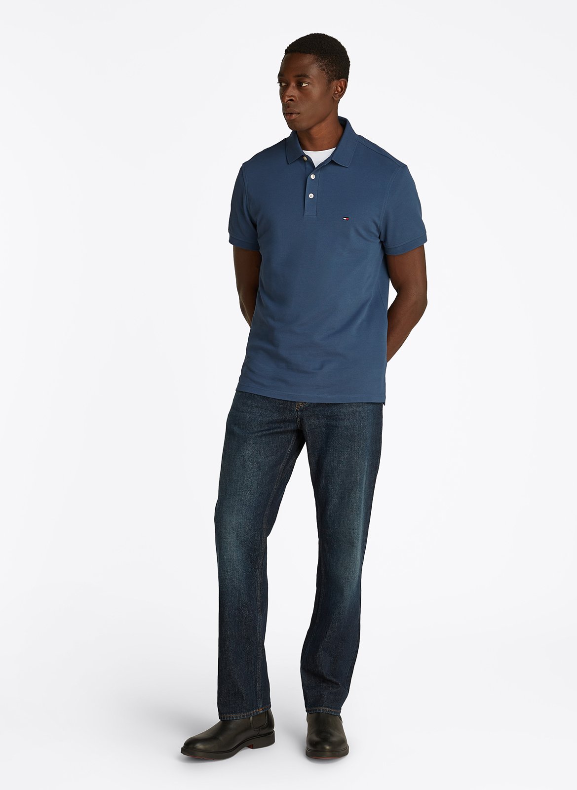 Polo slim-fit en coton bio TOMMY HILFIGER Bleu
