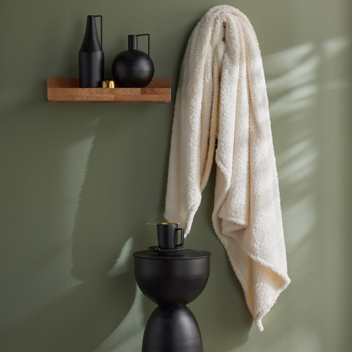 Solid fleece plaid TODAY LINGE DE MAISON White