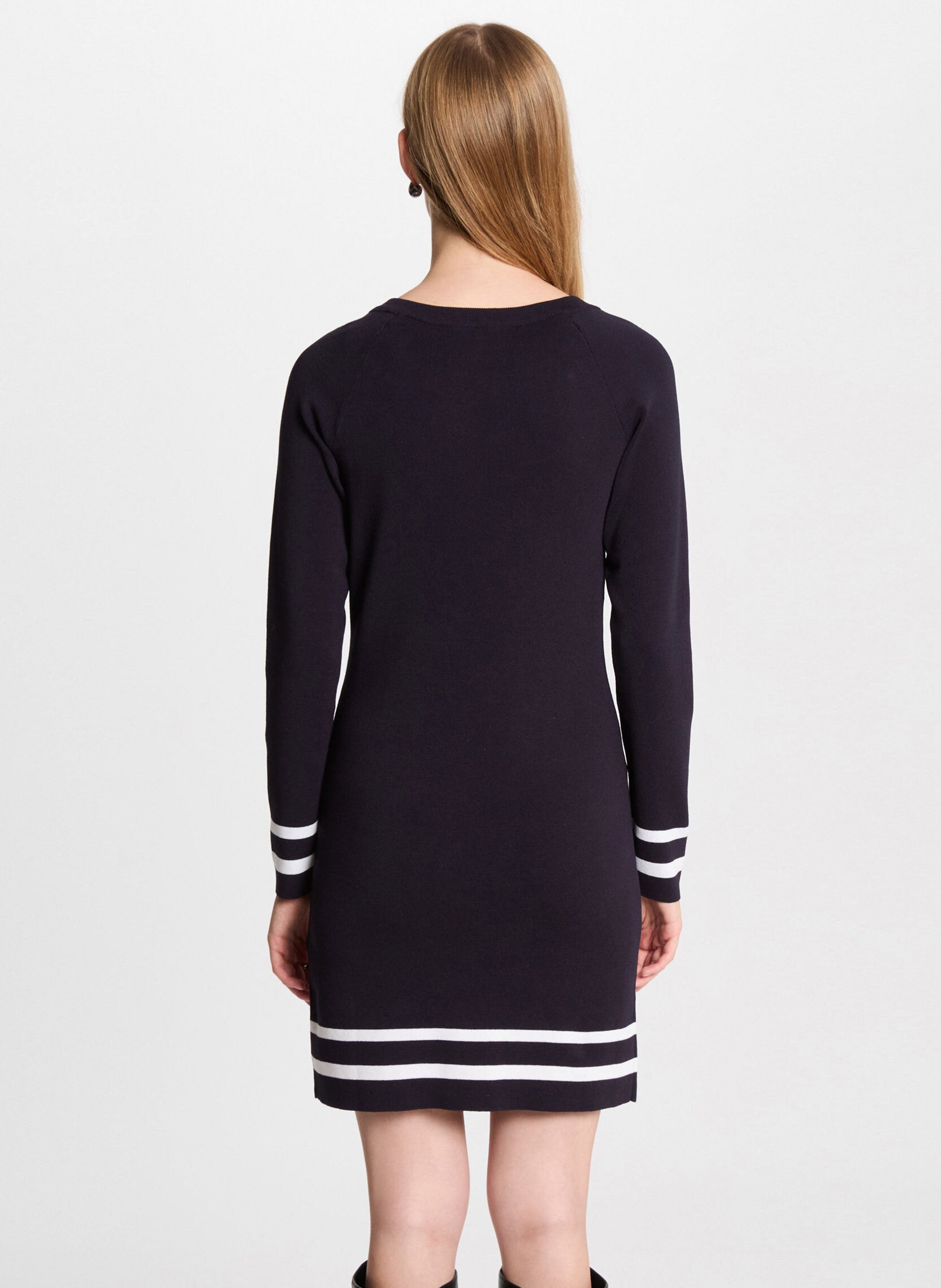 Kurzes Kleid mit Rundhalsausschnitt MORGAN Blau