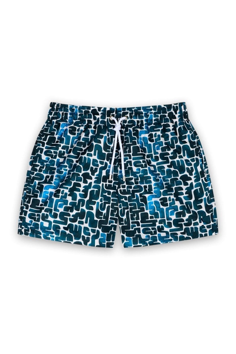Printed swim shorts with elasticated waistband APNEE