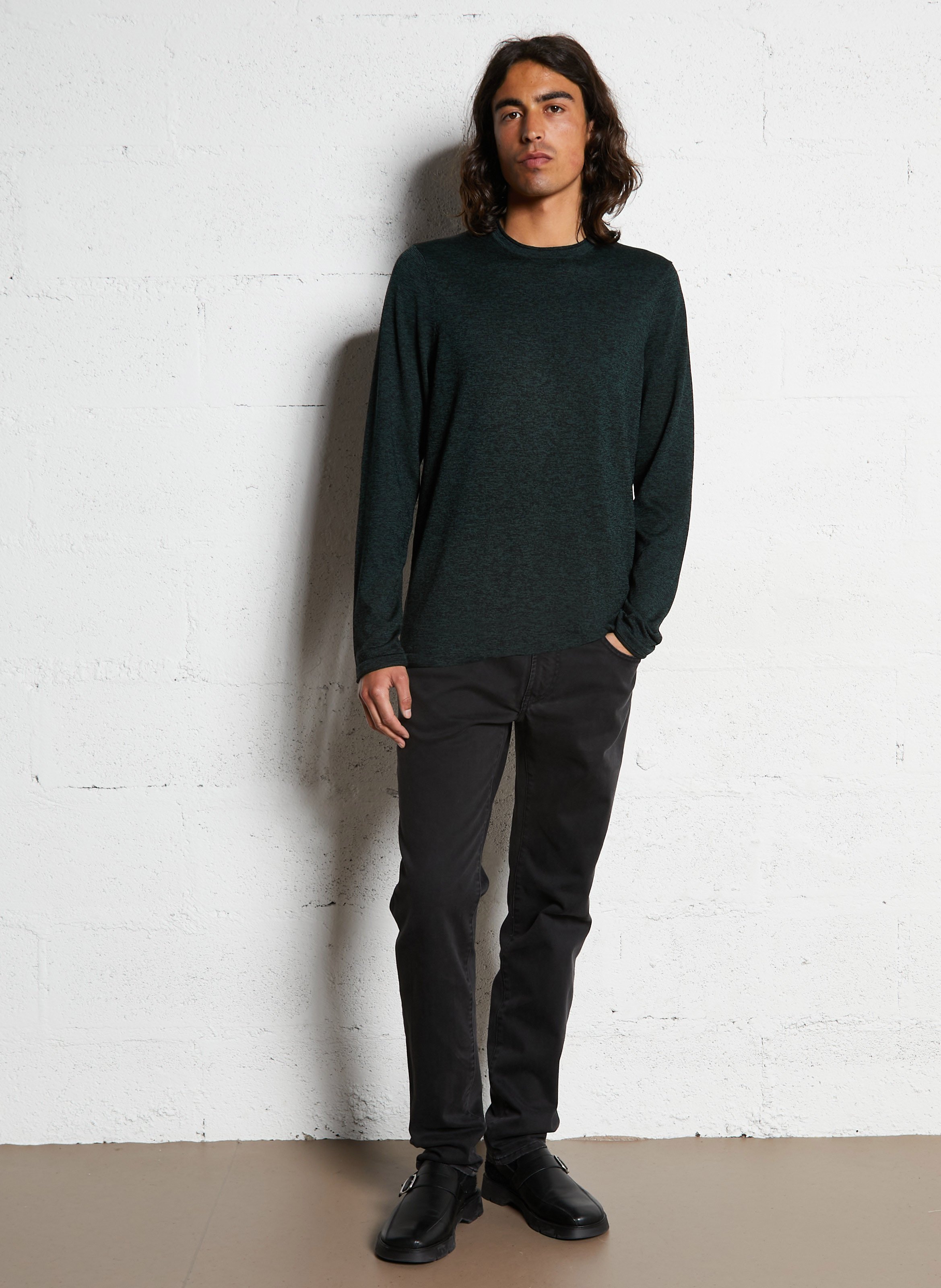 Straight-cut knit sweater IKKS Green