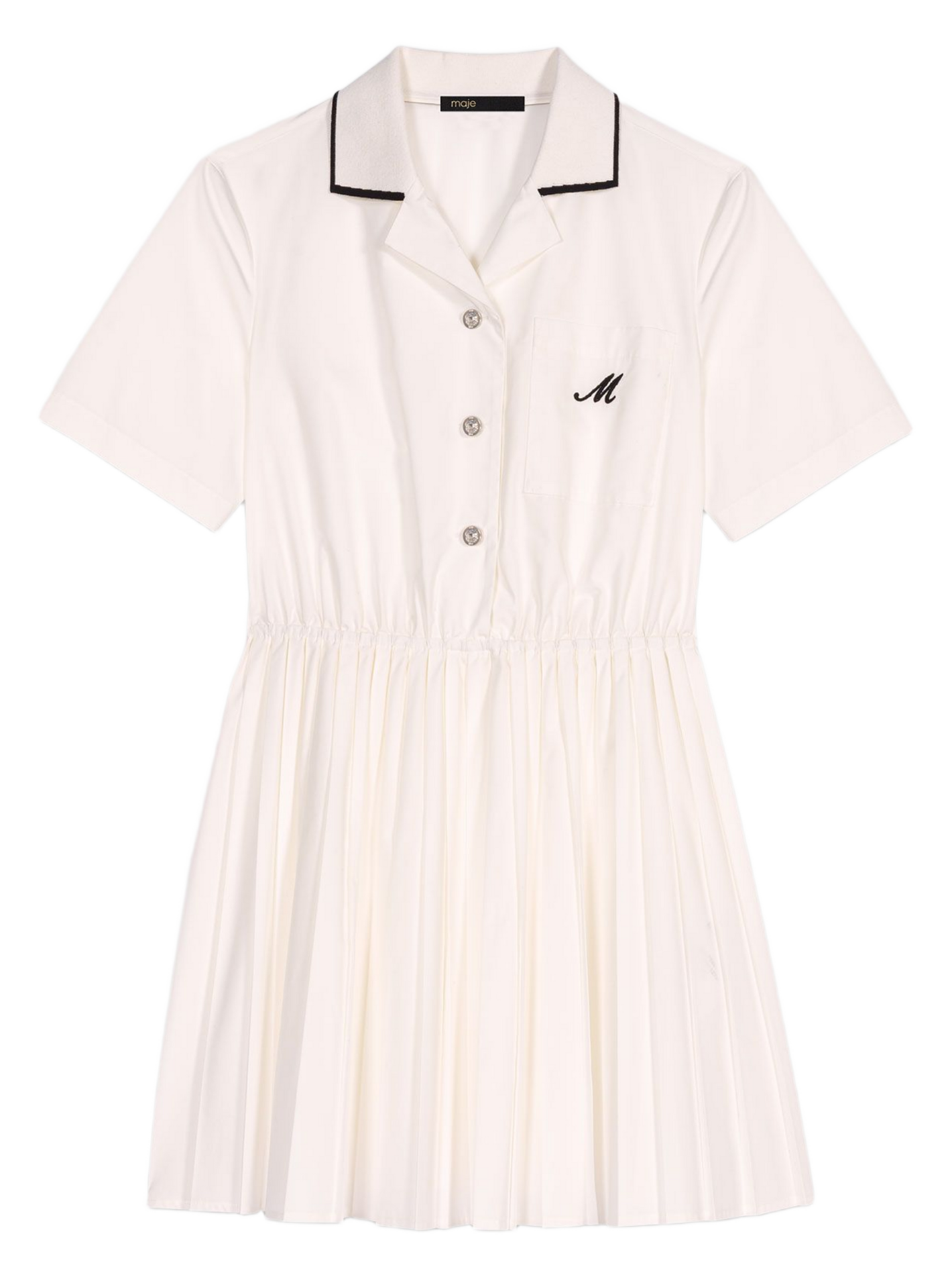 Short dress with shirt collar MAJE White