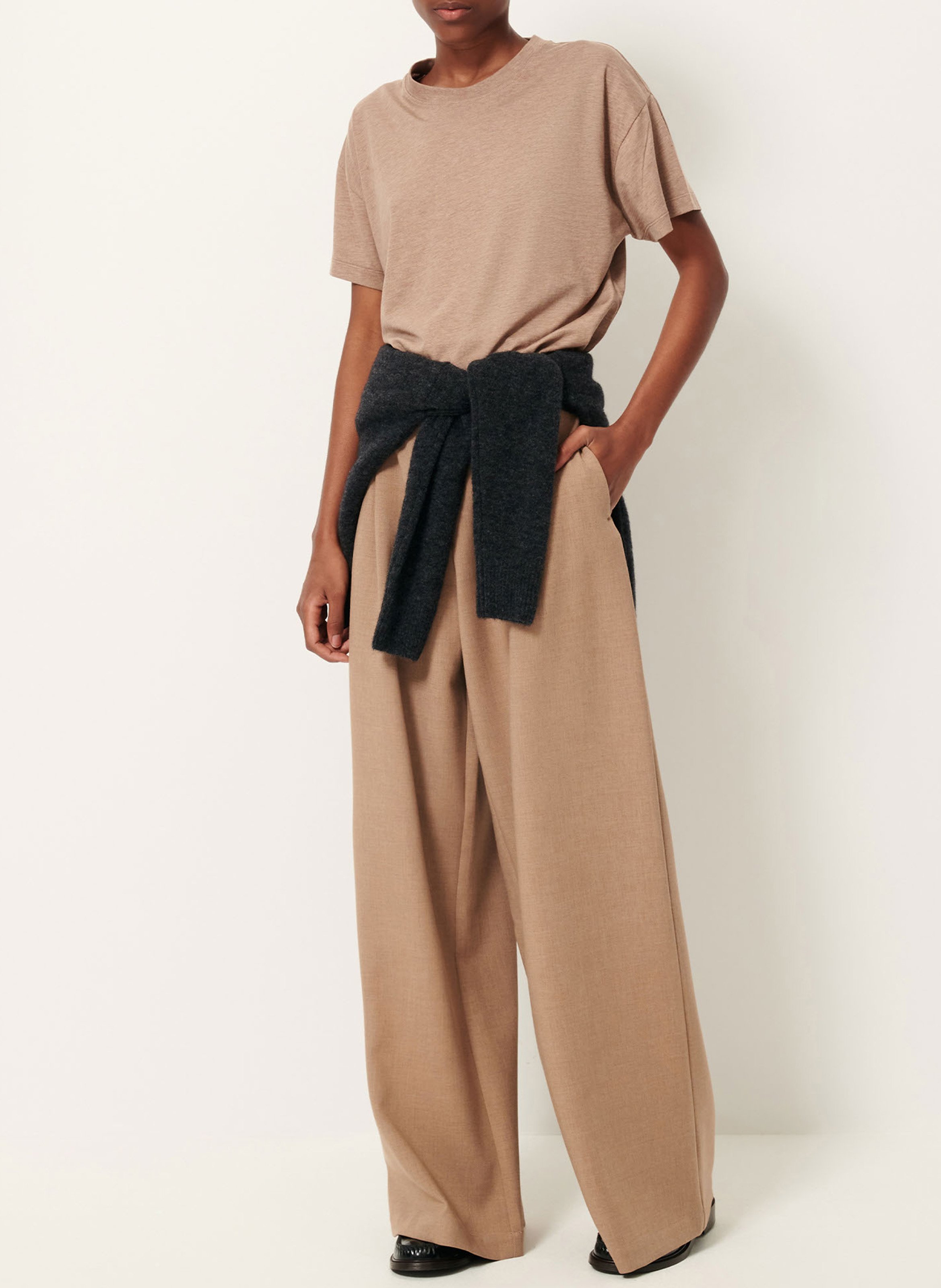 Round-neck oversized T-shirt SESSUN Beige