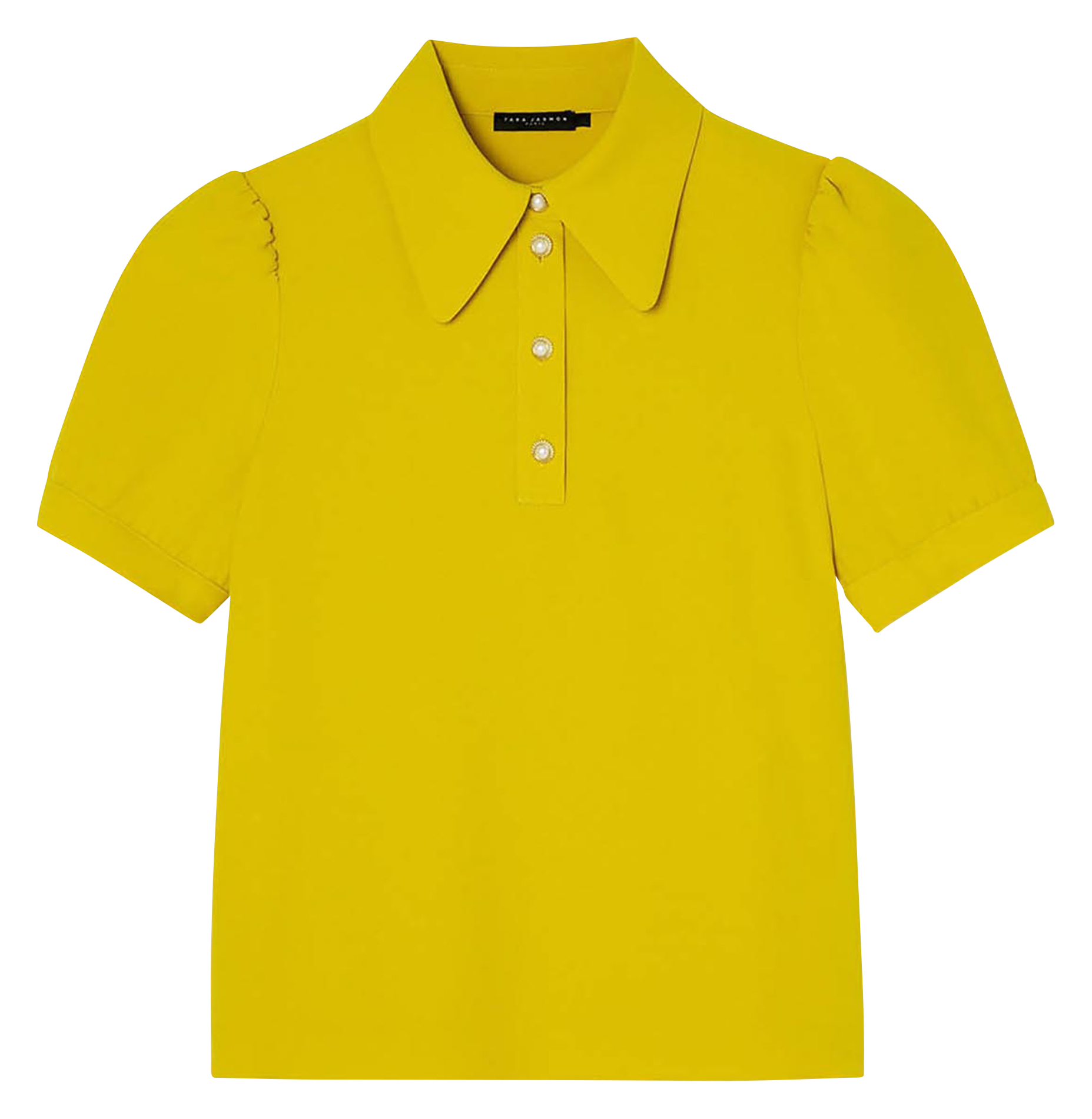 Short-sleeved polo with jewel buttons TARA JARMON Yellow