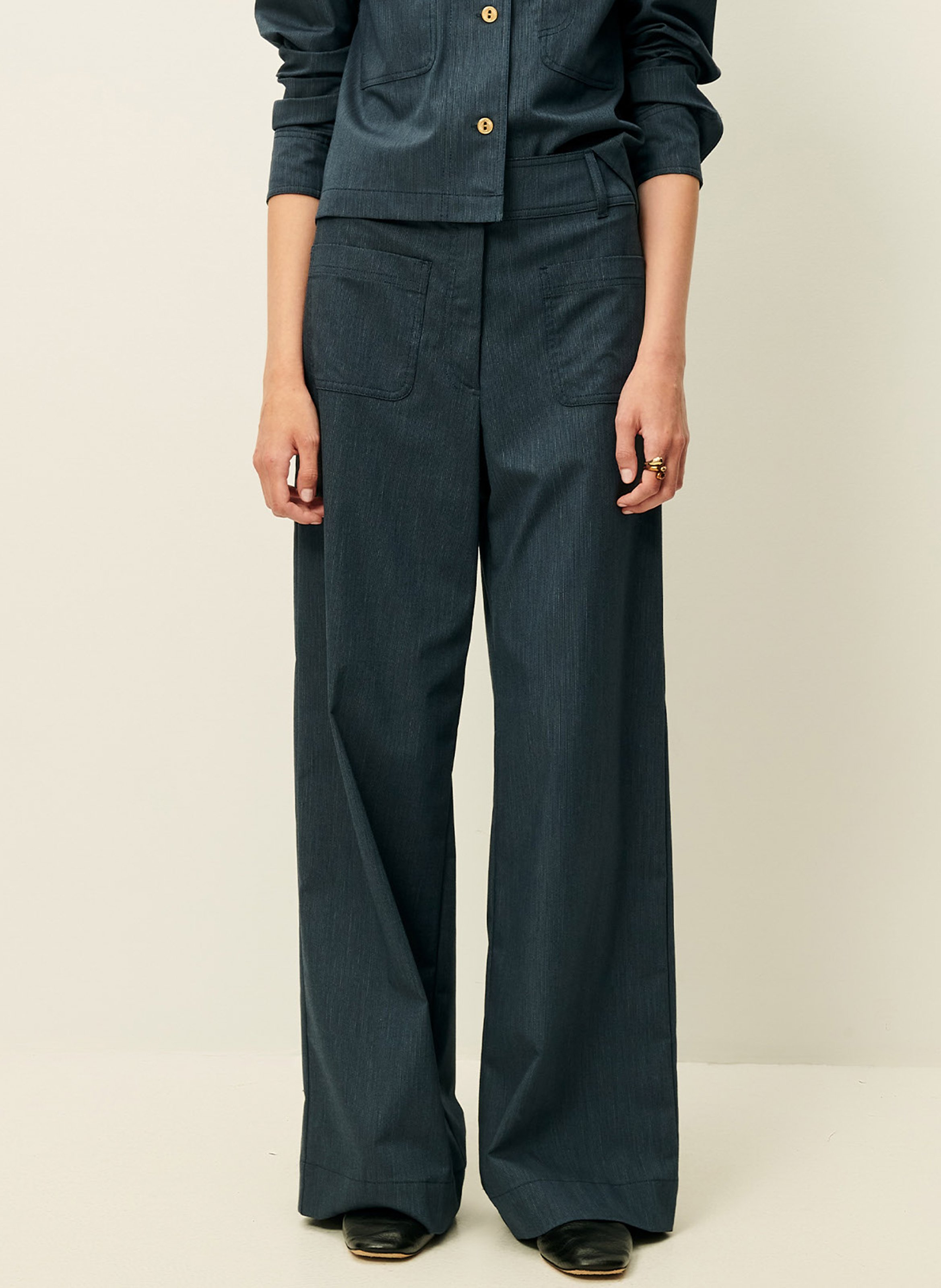 Pantalon large  SESSUN Bleu