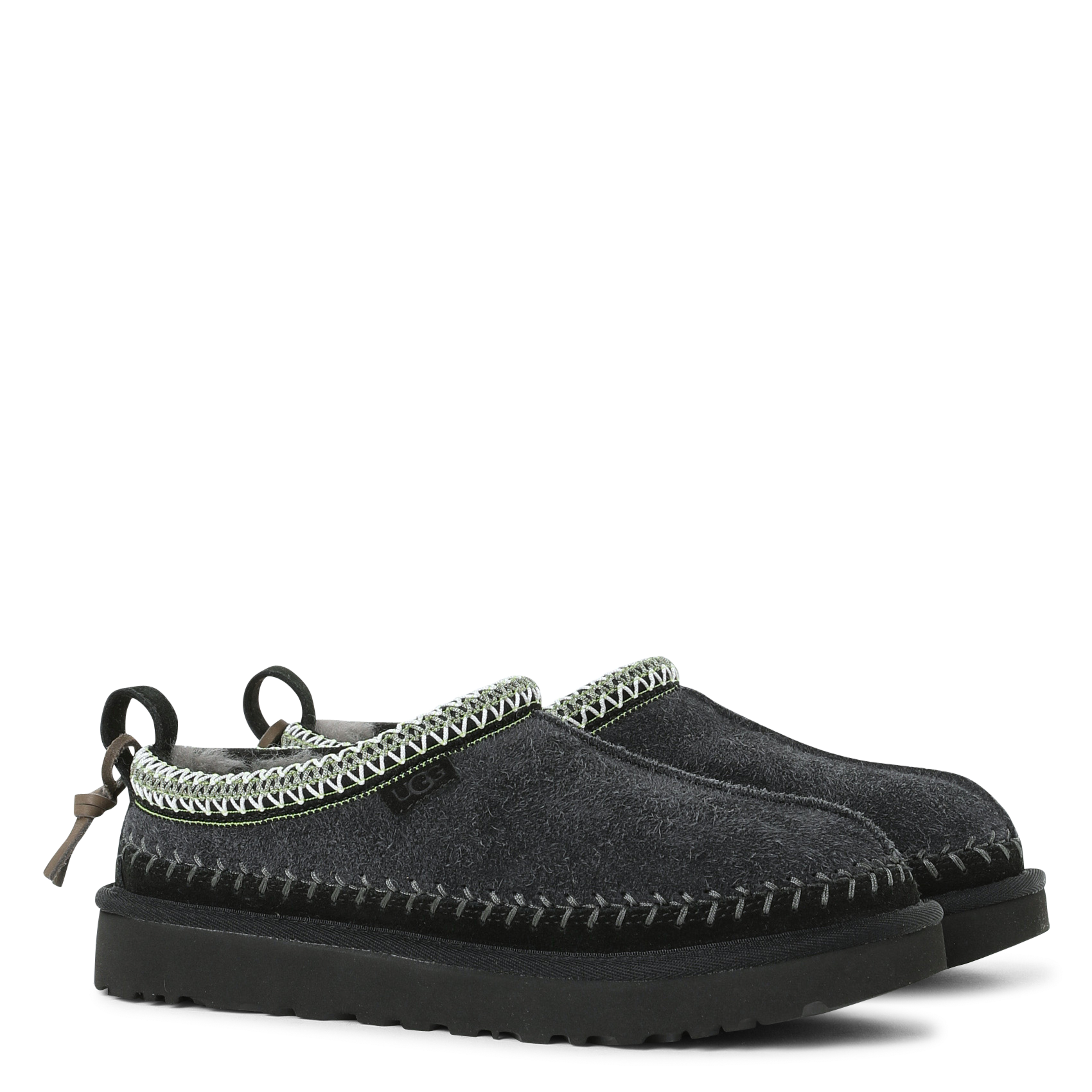 Deels leren klompen UGG Zwart