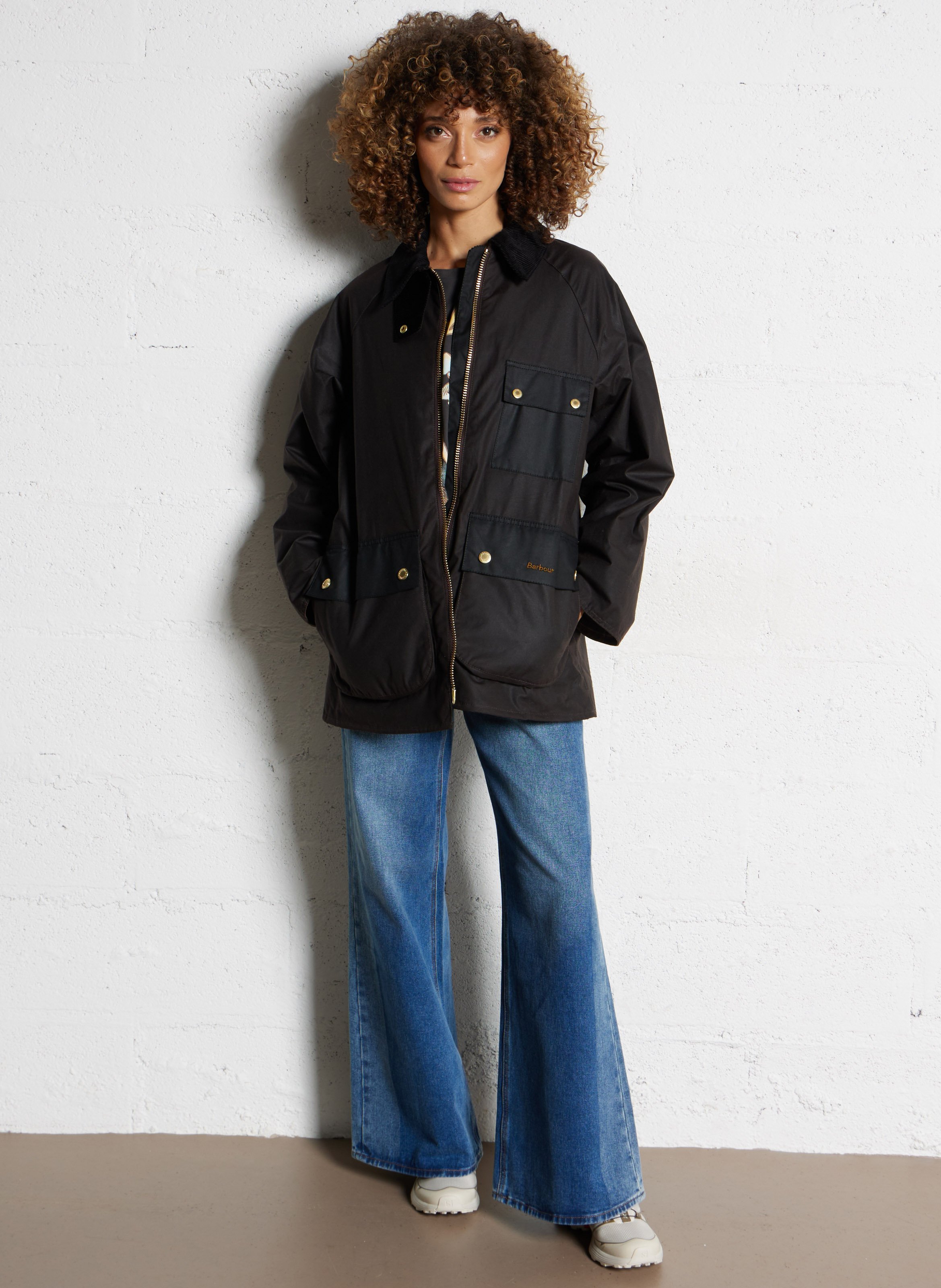 Veste droite en coton BARBOUR Marron