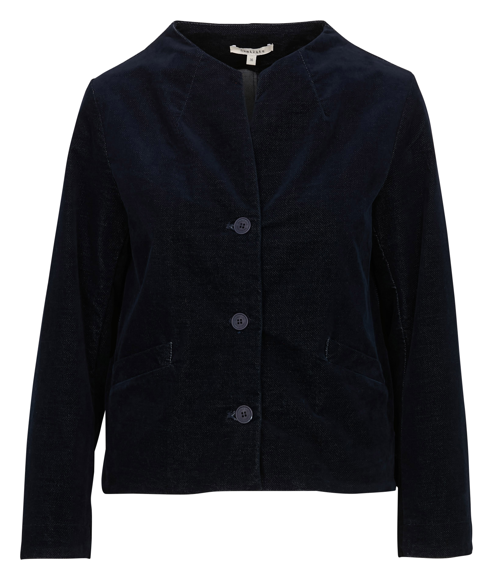 Veste courte en velours lisse HUMILITY Bleu