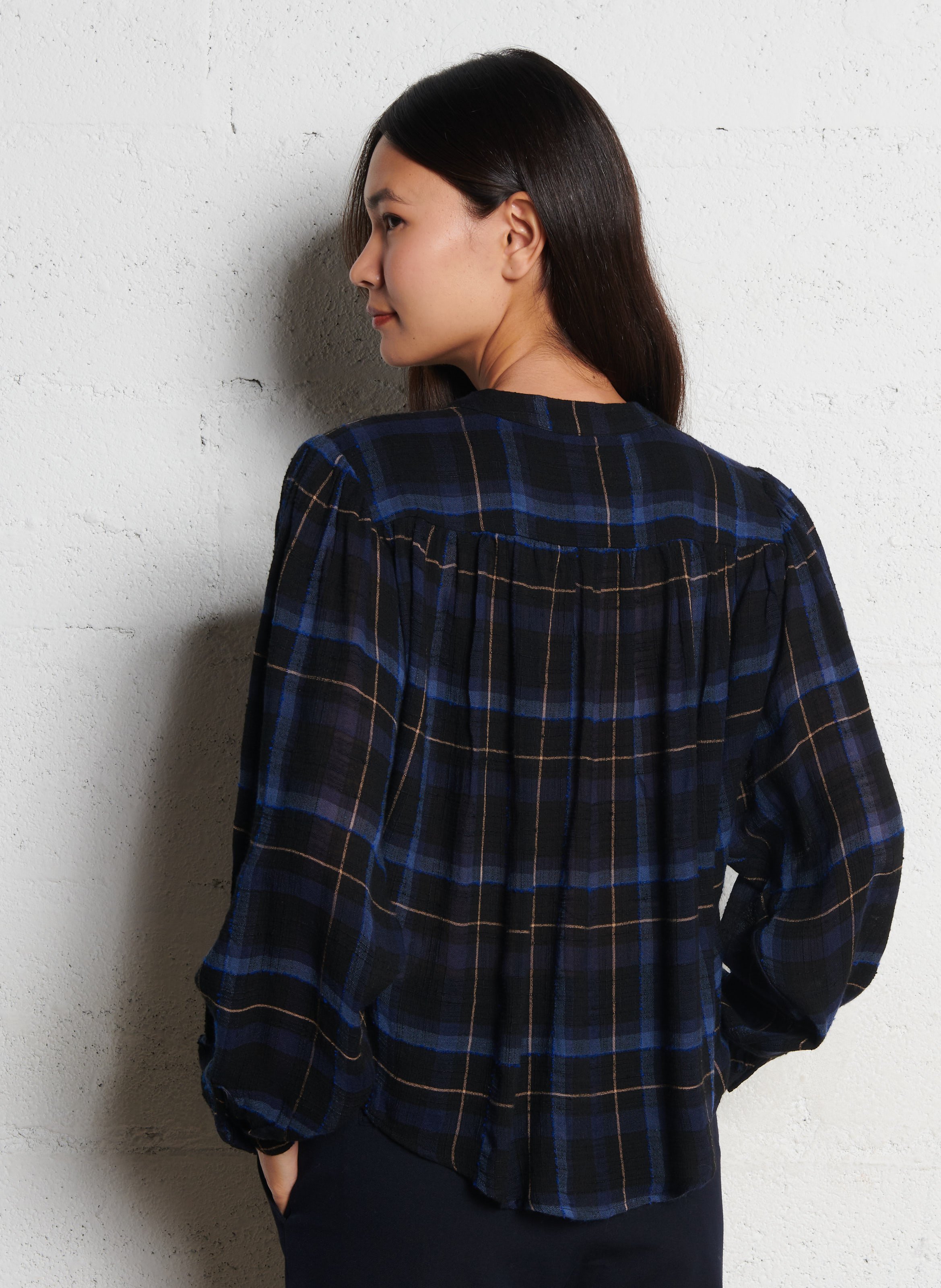 Blouse oversize col rond imprimé SACRECOEUR Bleu