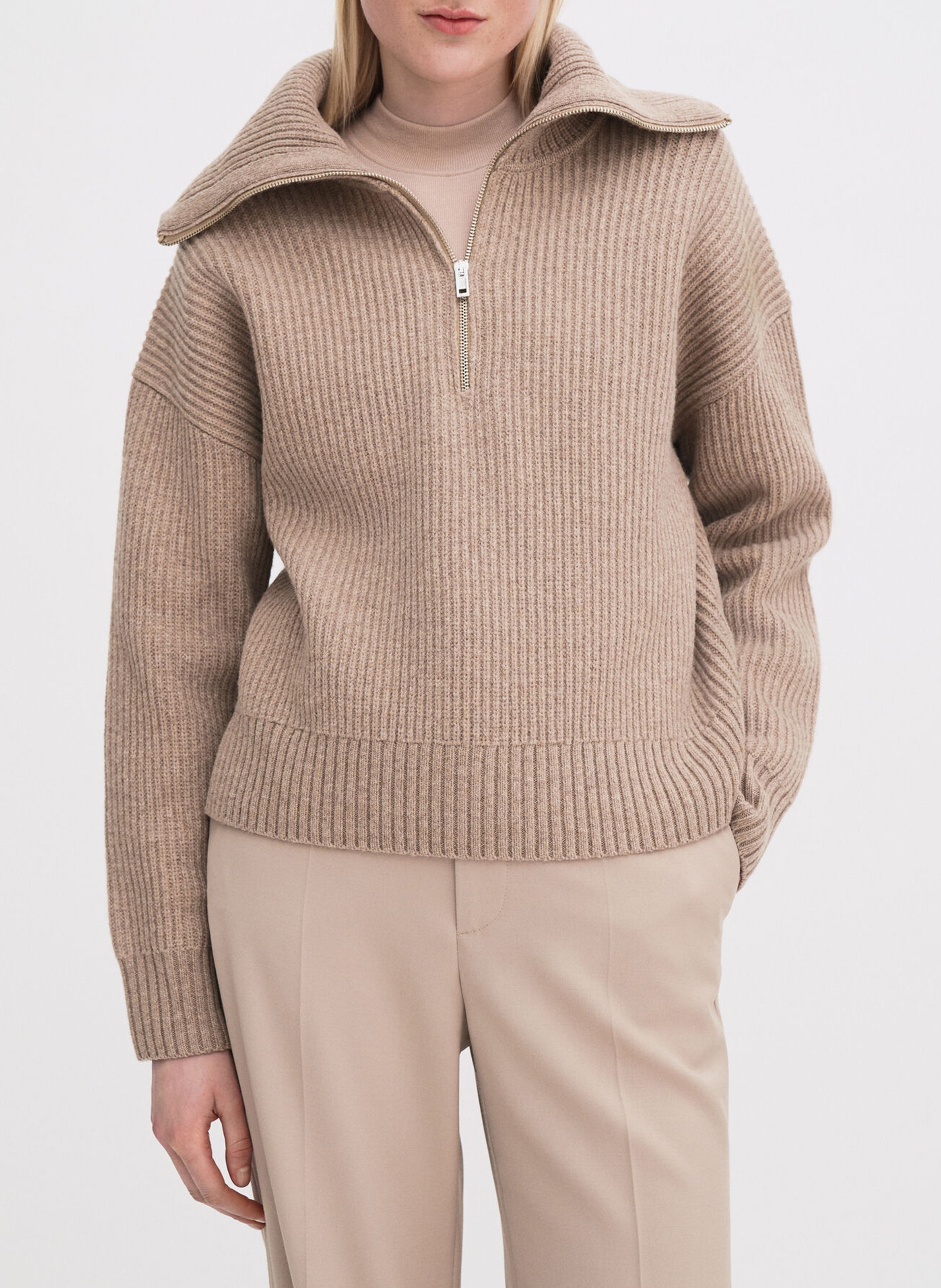 Pull droit en laine FILIPPA K Beige