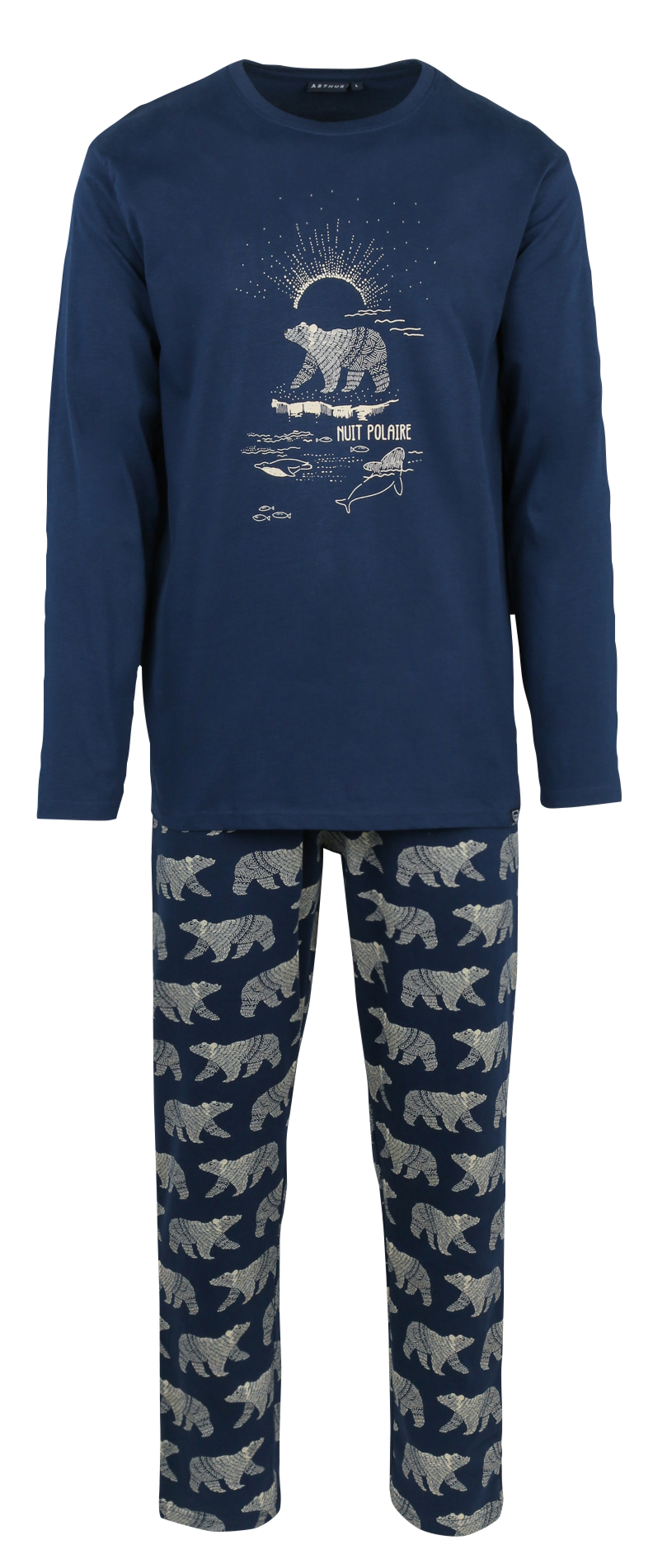 Ensemble de pyjama imprimé en coton ARTHUR Bleu
