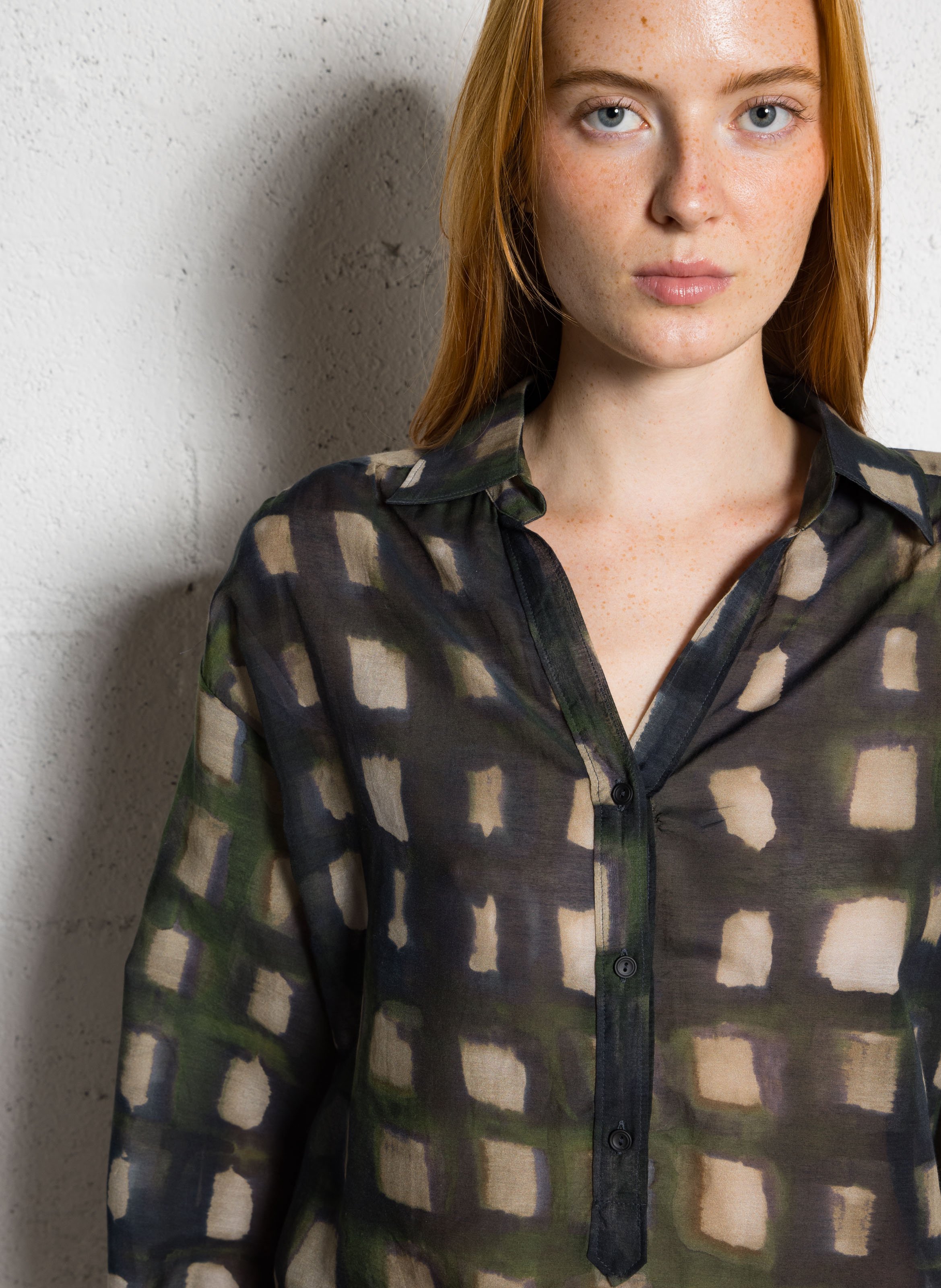 Blouse oversize en coton mélangé DIEGA Beige