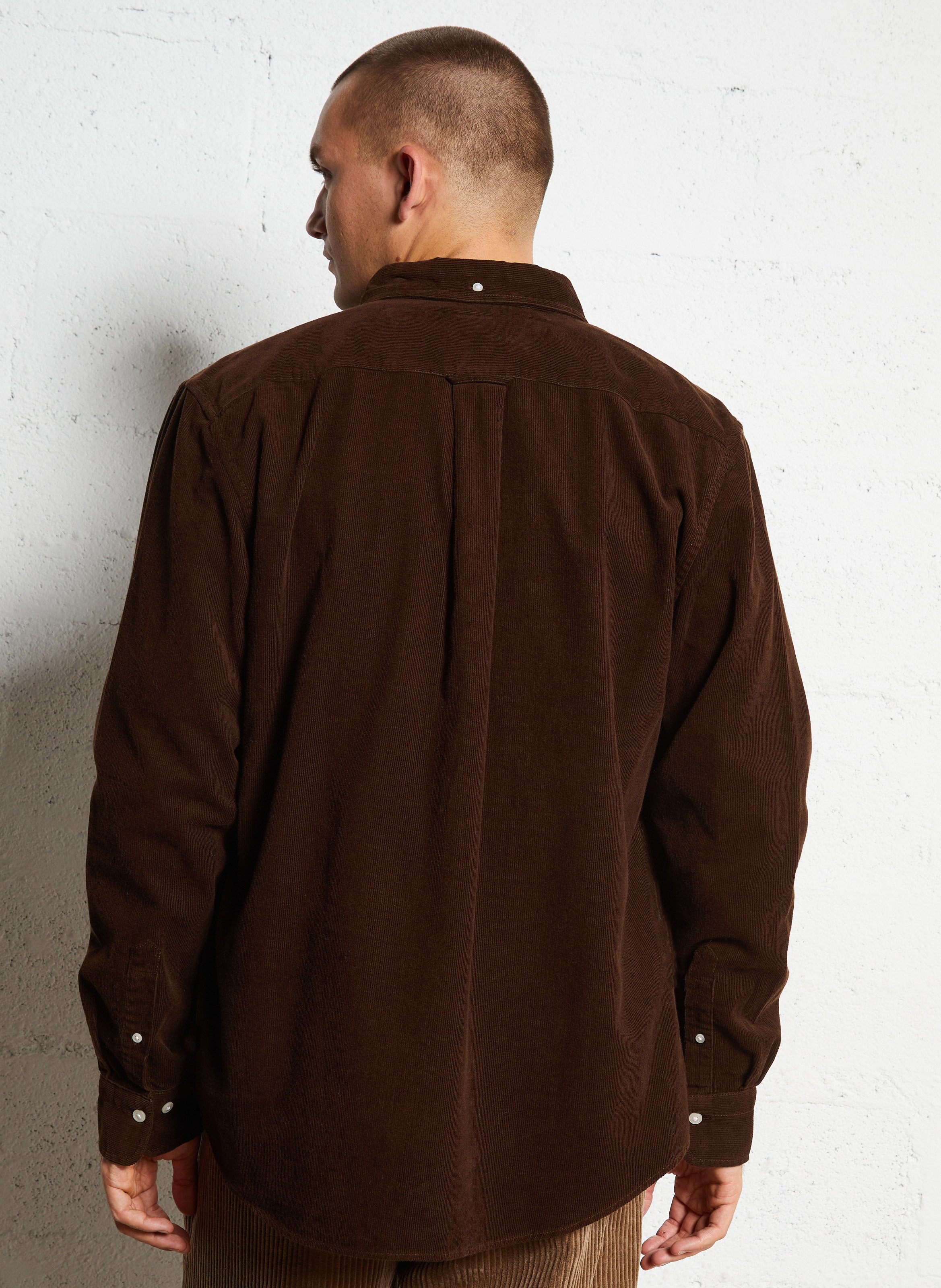 Chemise col classique manches contrastantes en coton GANT Brown