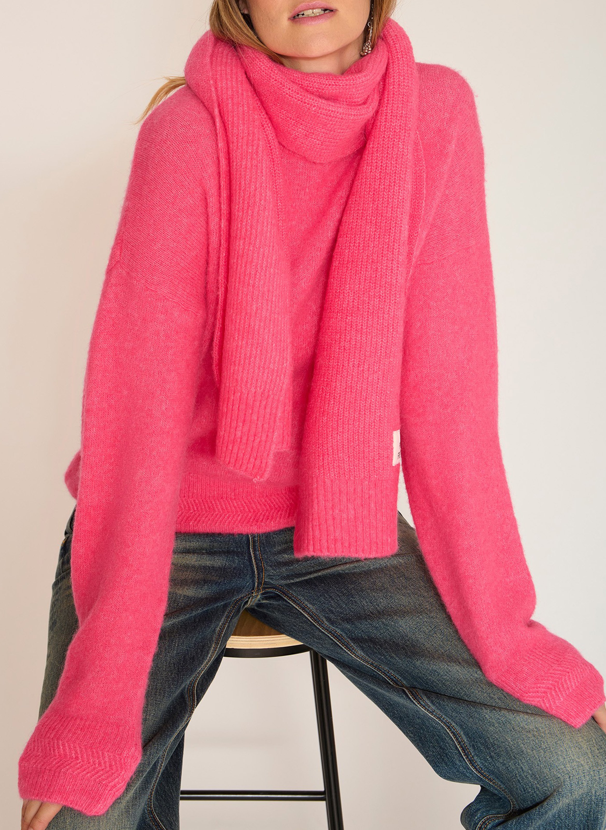 Echarpe en laine mélangée MKT Rose