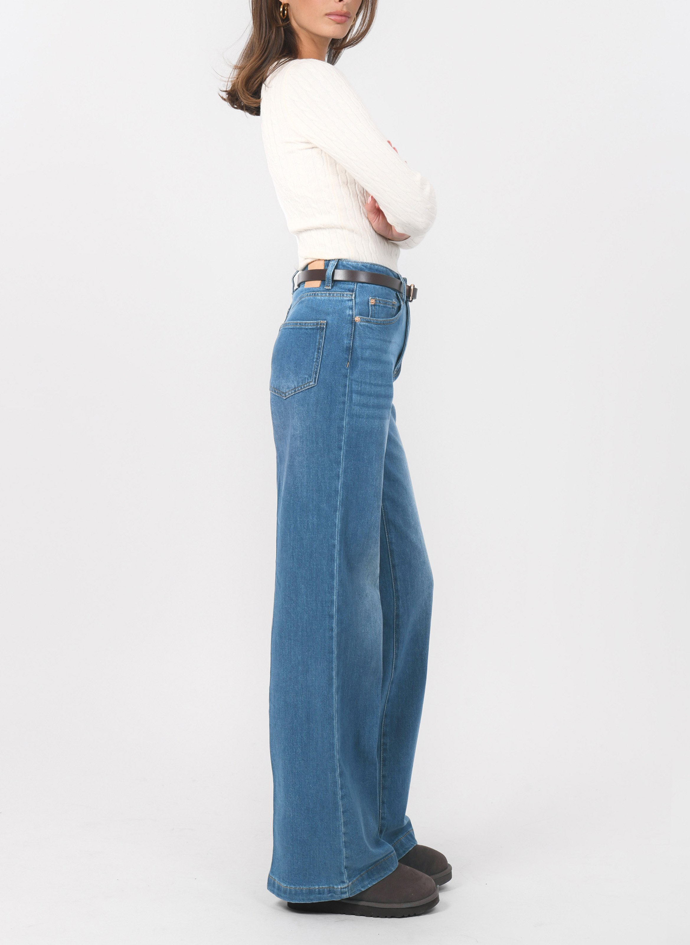 Cotton-blend straight jeans KOOKAI Blue