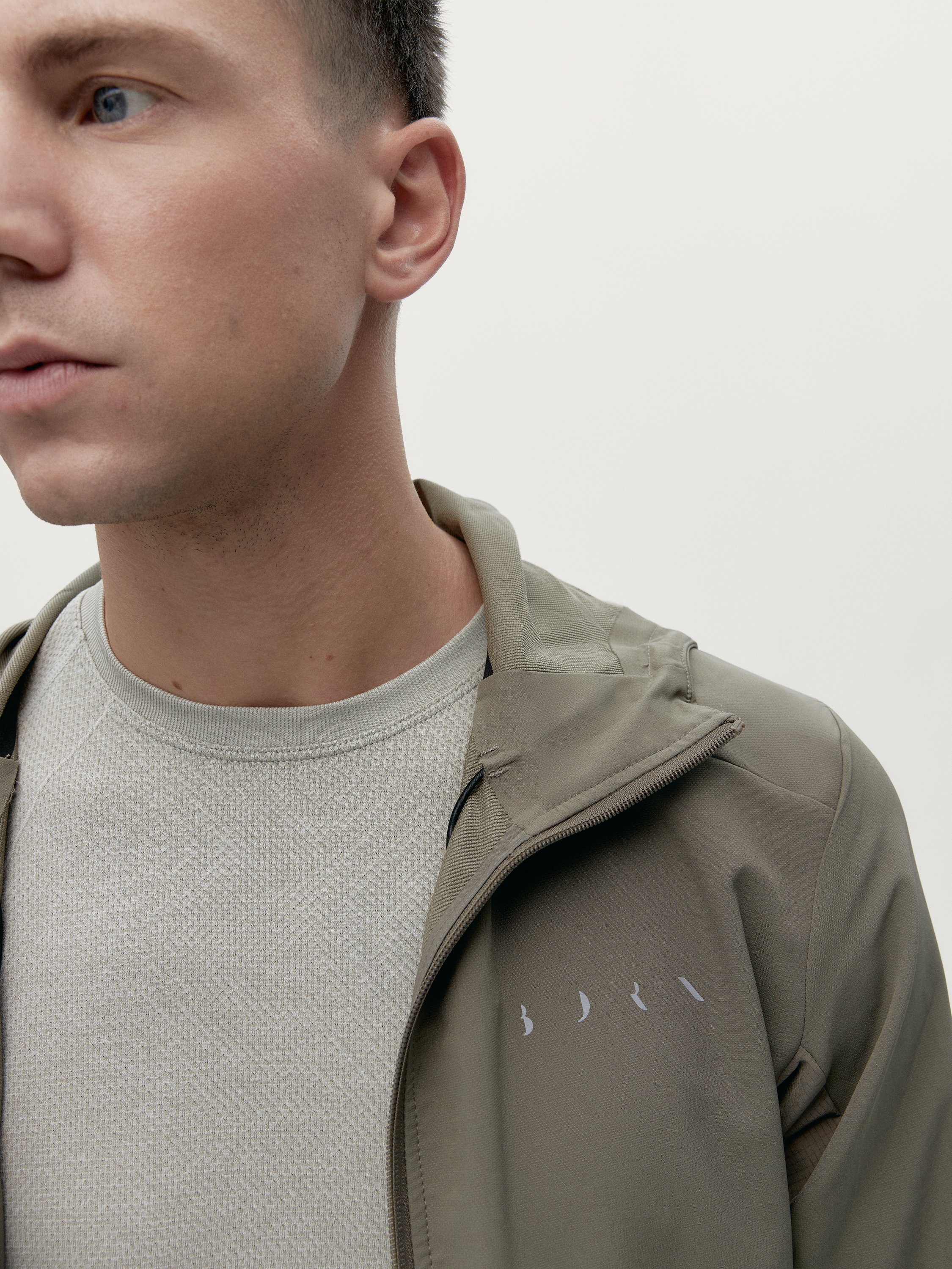 Hooded windbreaker sweatshirt BORN LIVING YOGA Brown