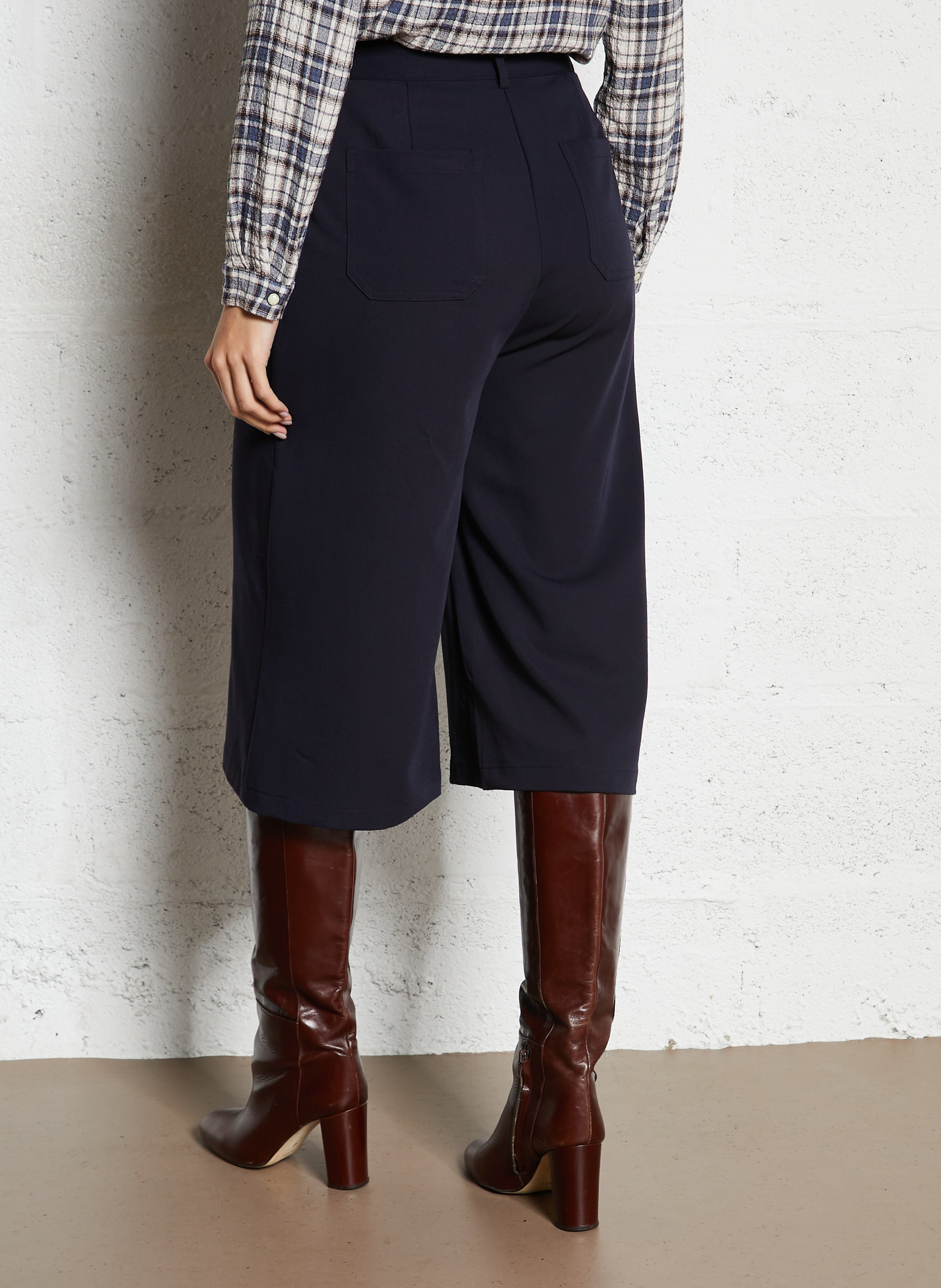 Bermuda large taille mi-haute uni LA PETITE ETOILE Bleu