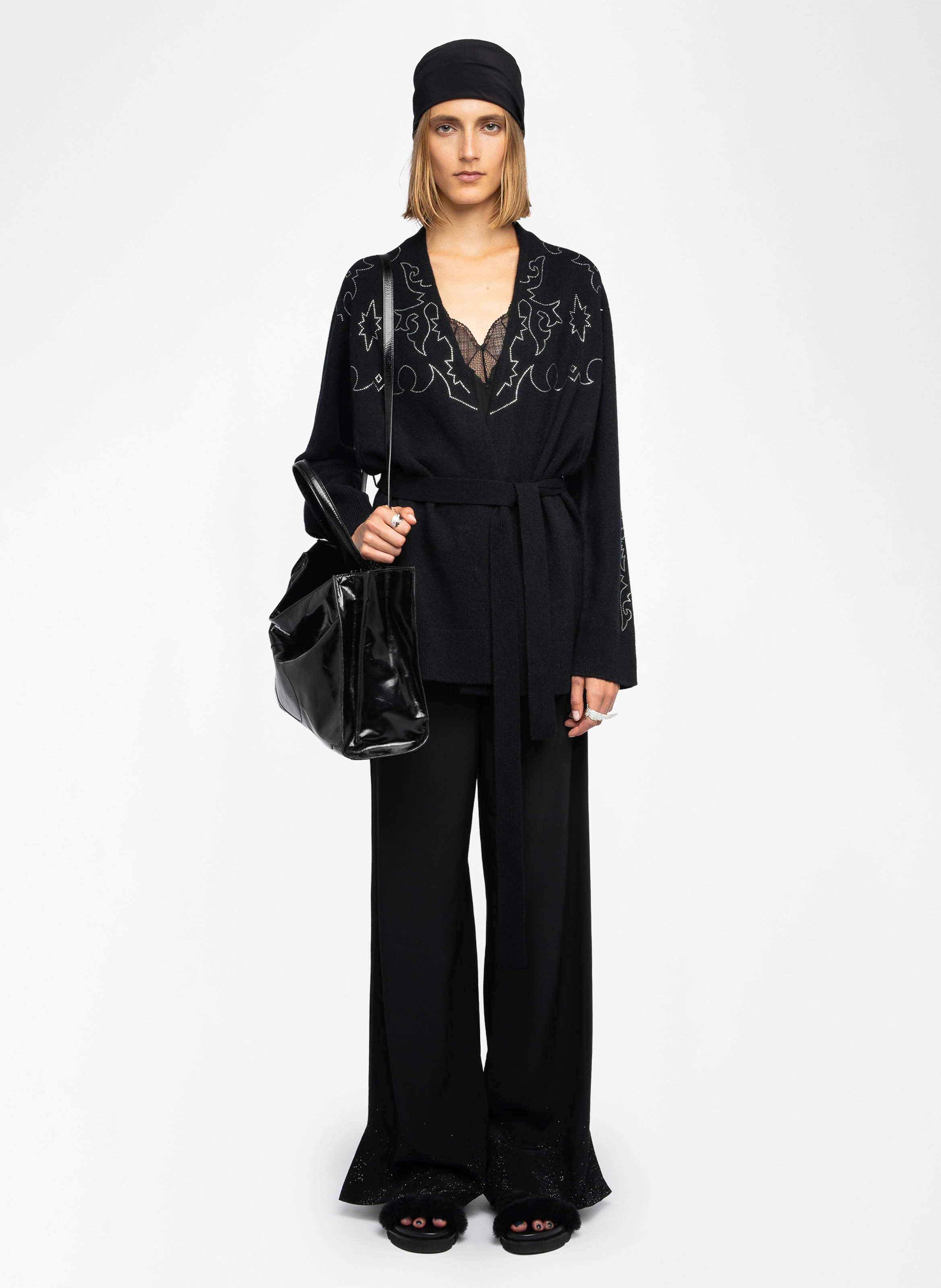 Kaschmir-Strickjacke mit V-Ausschnitt ZADIG&VOLTAIRE Schwarz