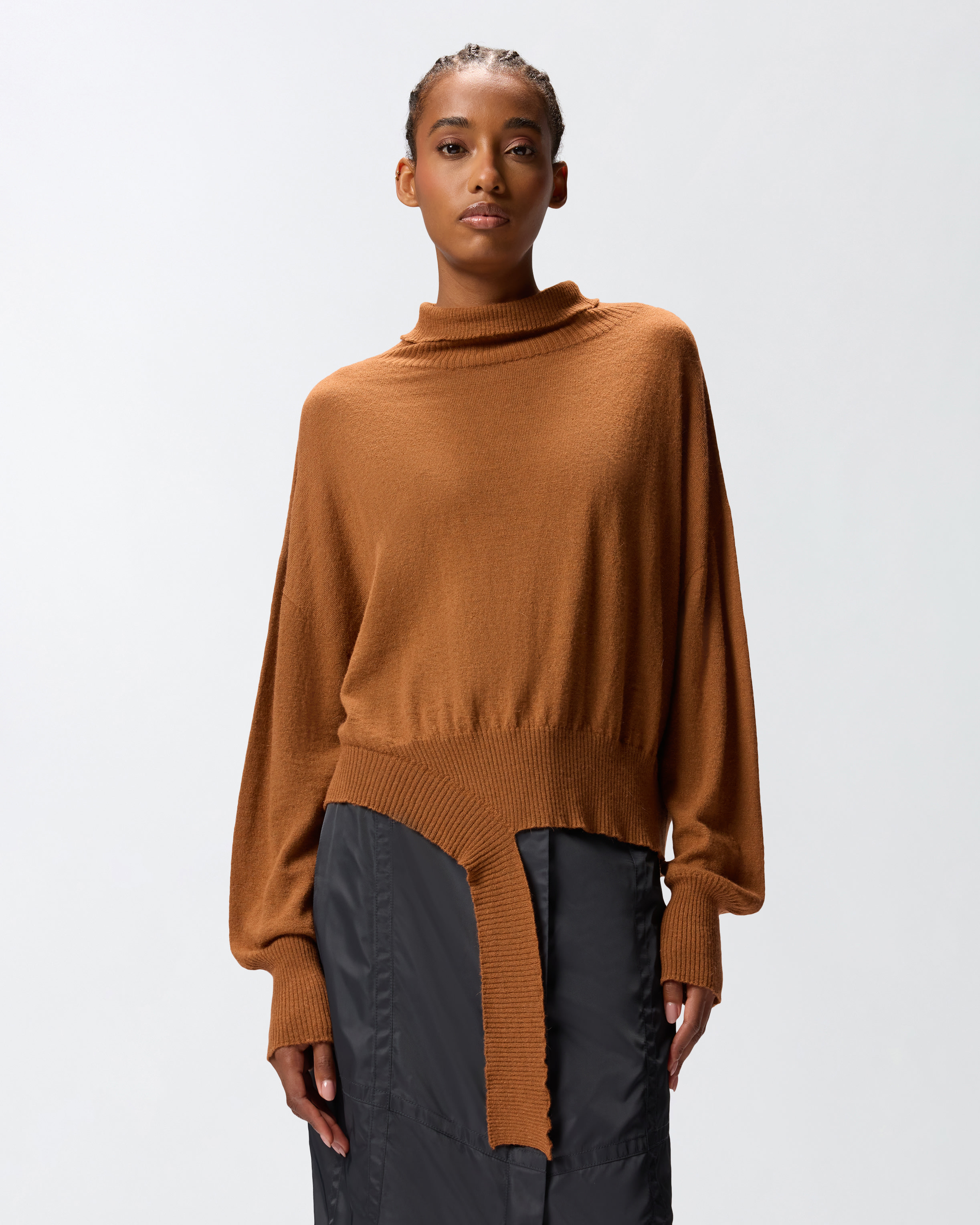 Knit turtleneck sweater PINKO Brown