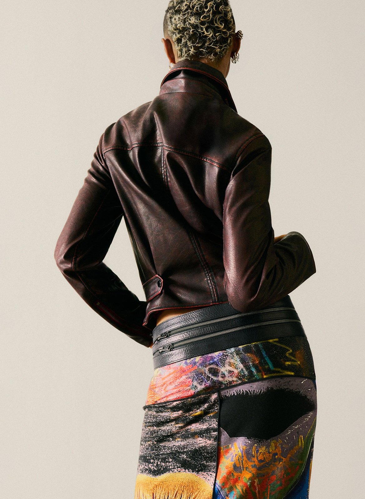 Jupe midi imprimée DESIGUAL Noir