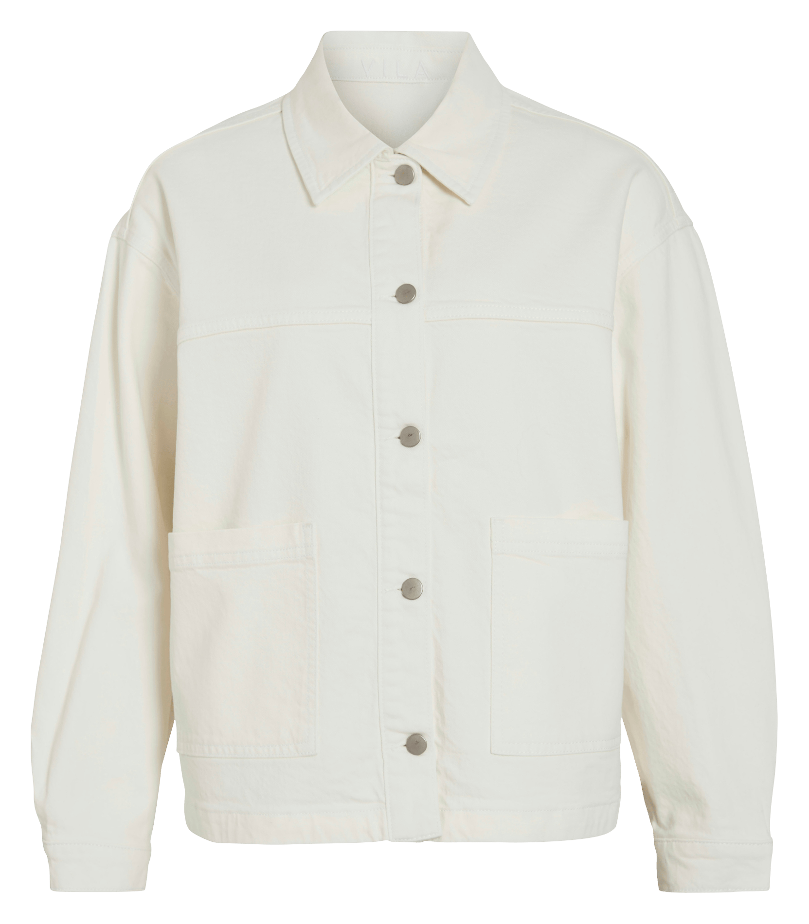 Recht spijkerjasje van katoenmix VILA Beige