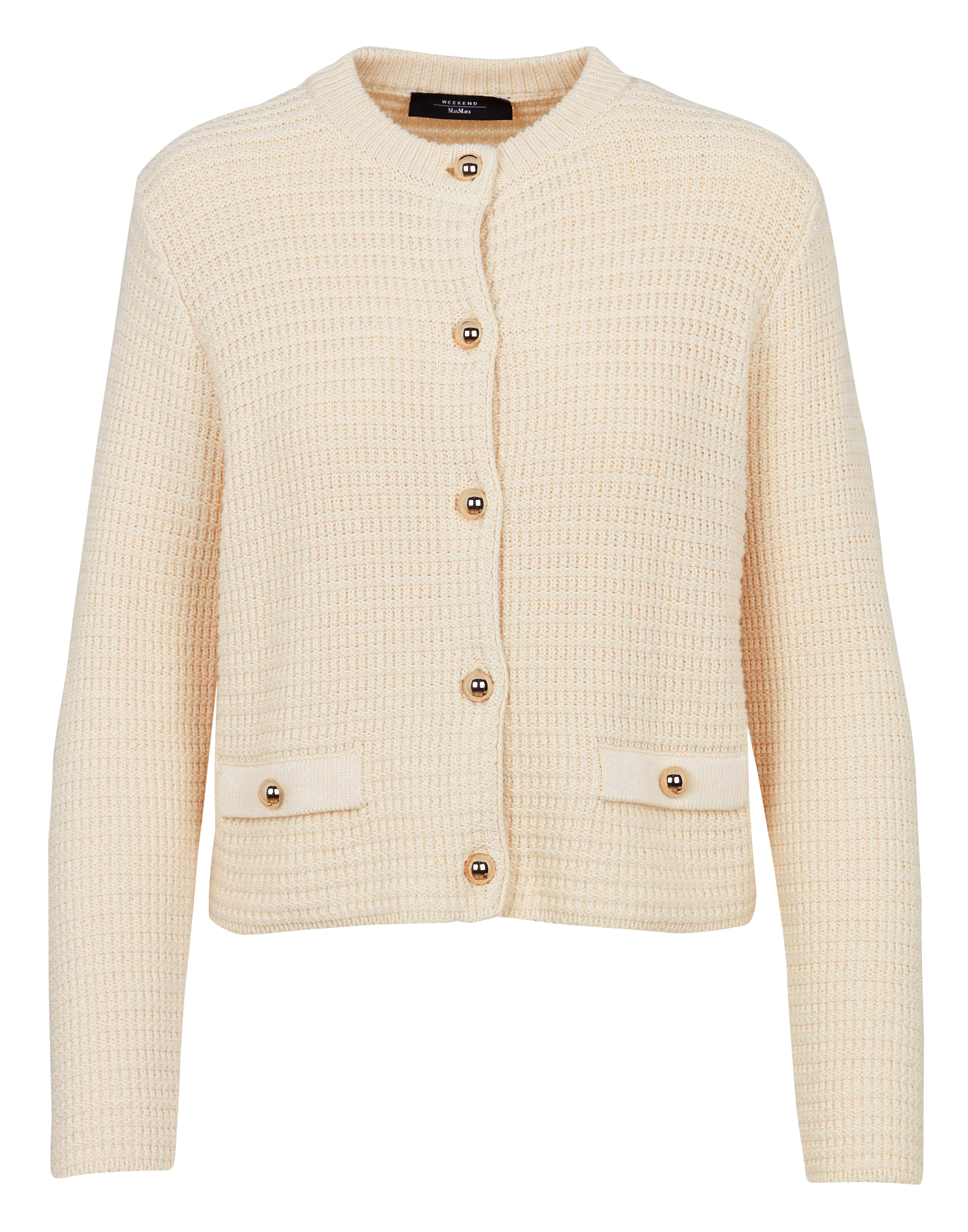 Gilet droit col rond en coton mélangé MAX MARA WEEK END Beige