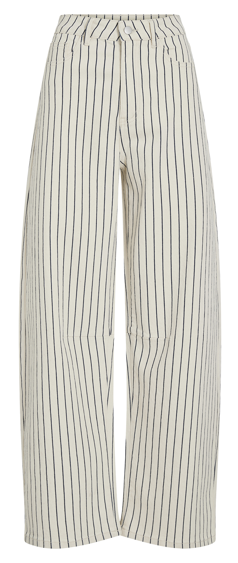 Jean large en coton mélangé rayé VILA Beige