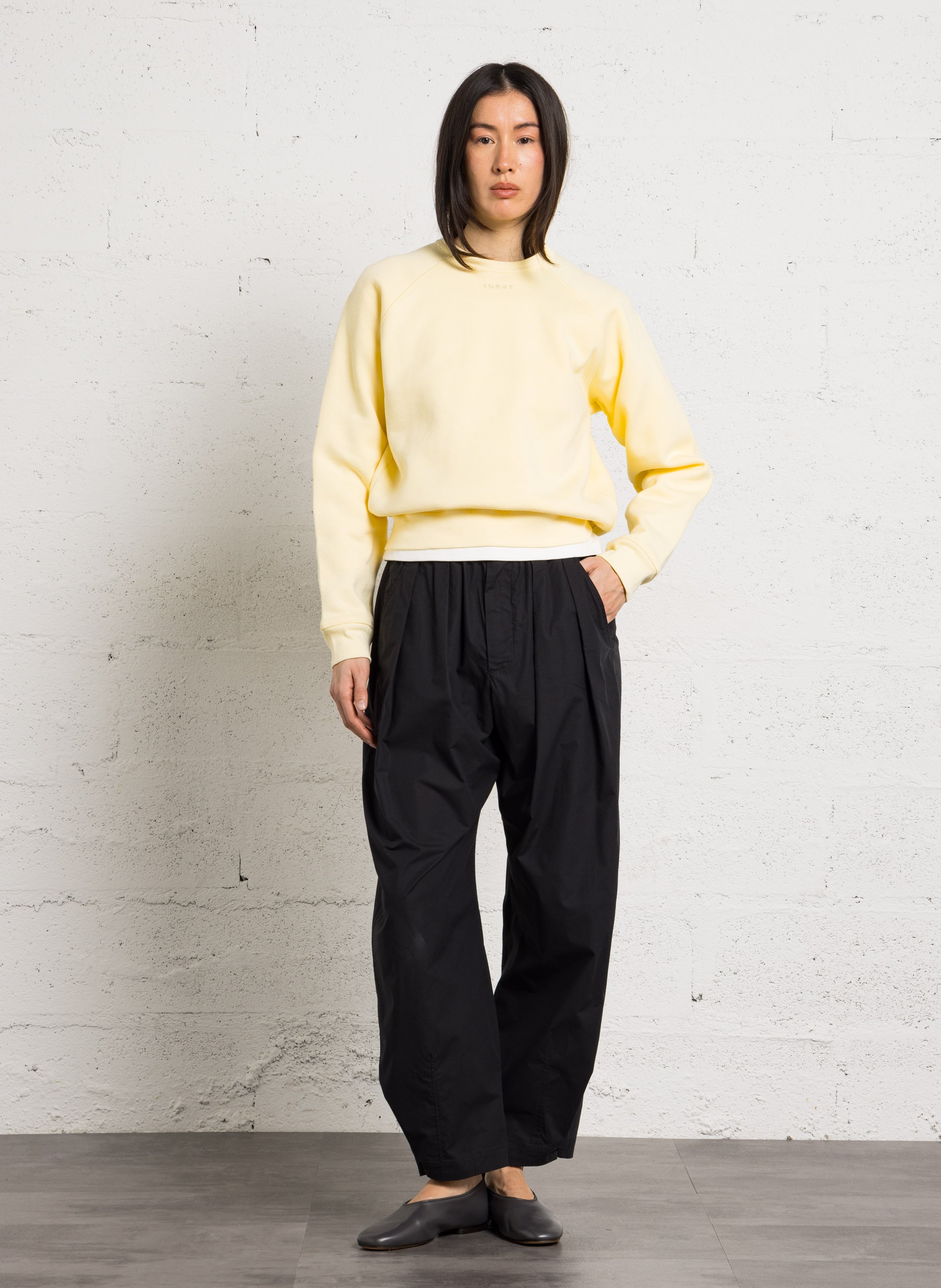 Gerader Bio-Baumwollpullover SOEUR Gelb