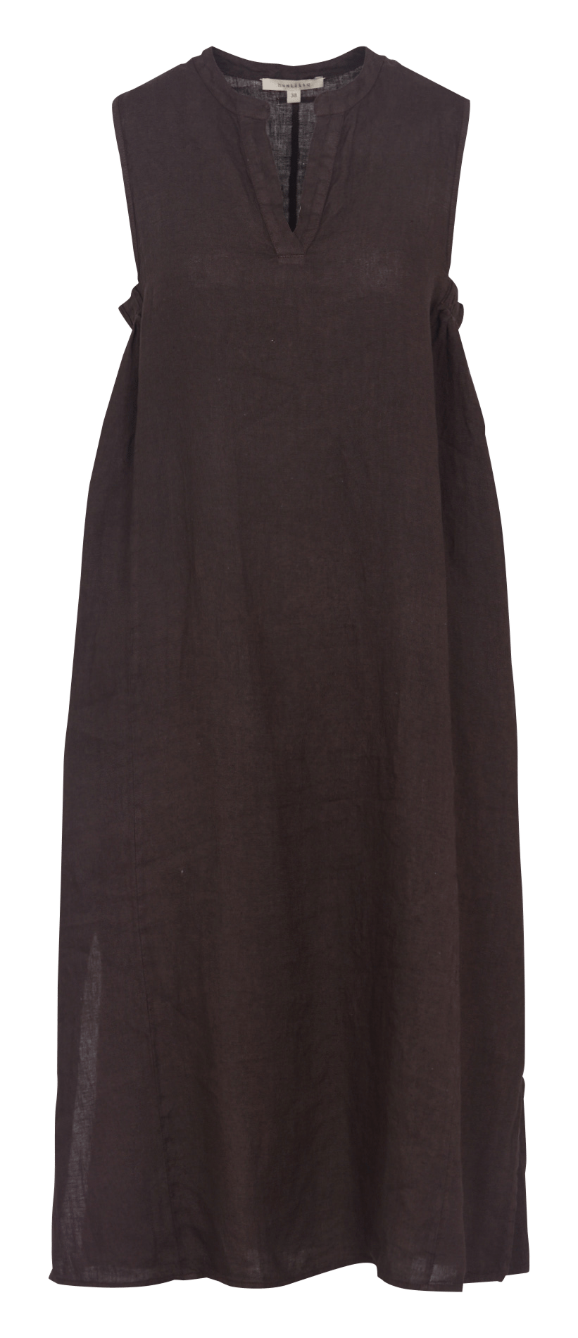 Long linen henley dress HUMILITY Brown