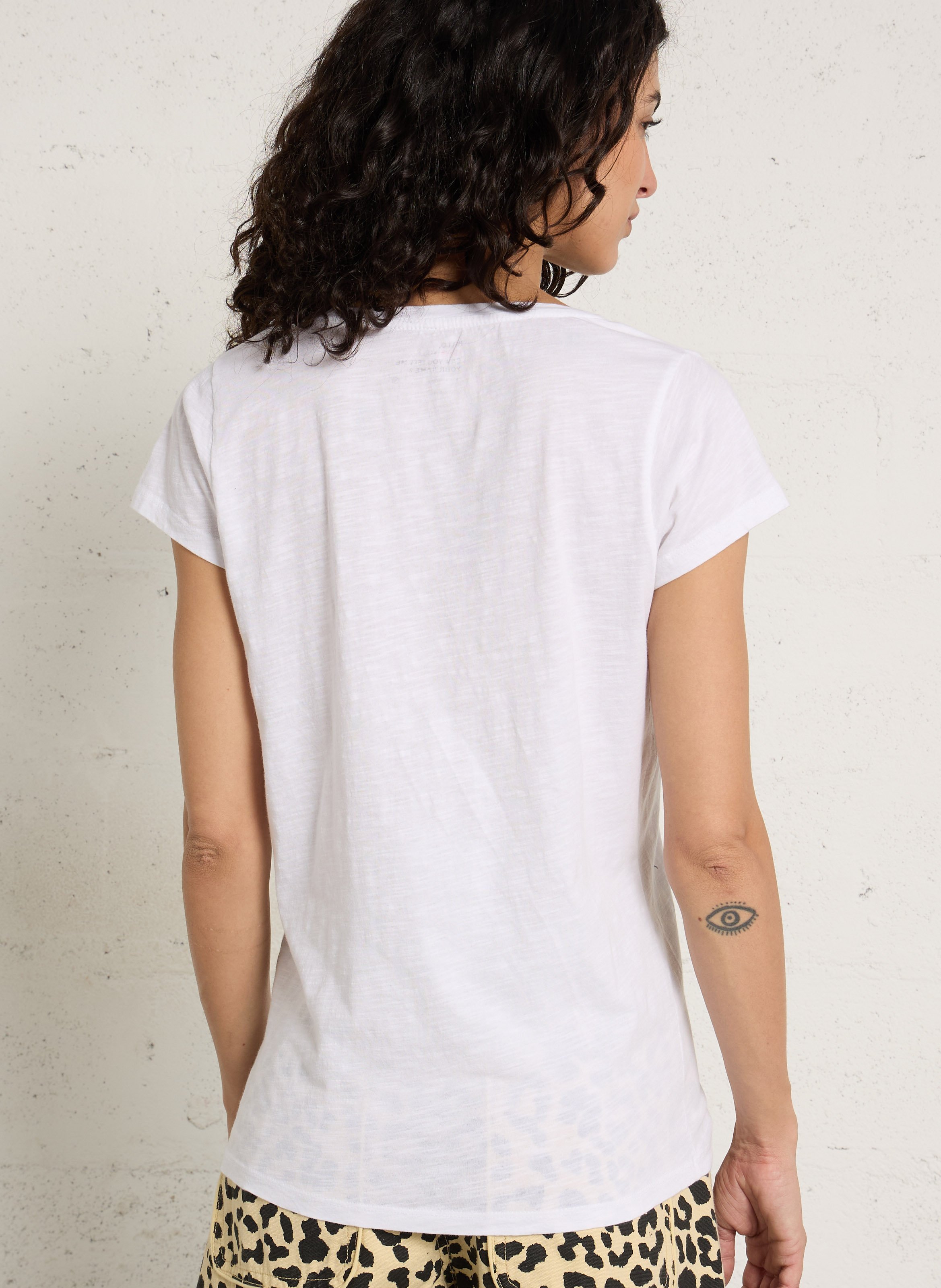 V-neck organic cotton T-shirt LEON & HARPER White