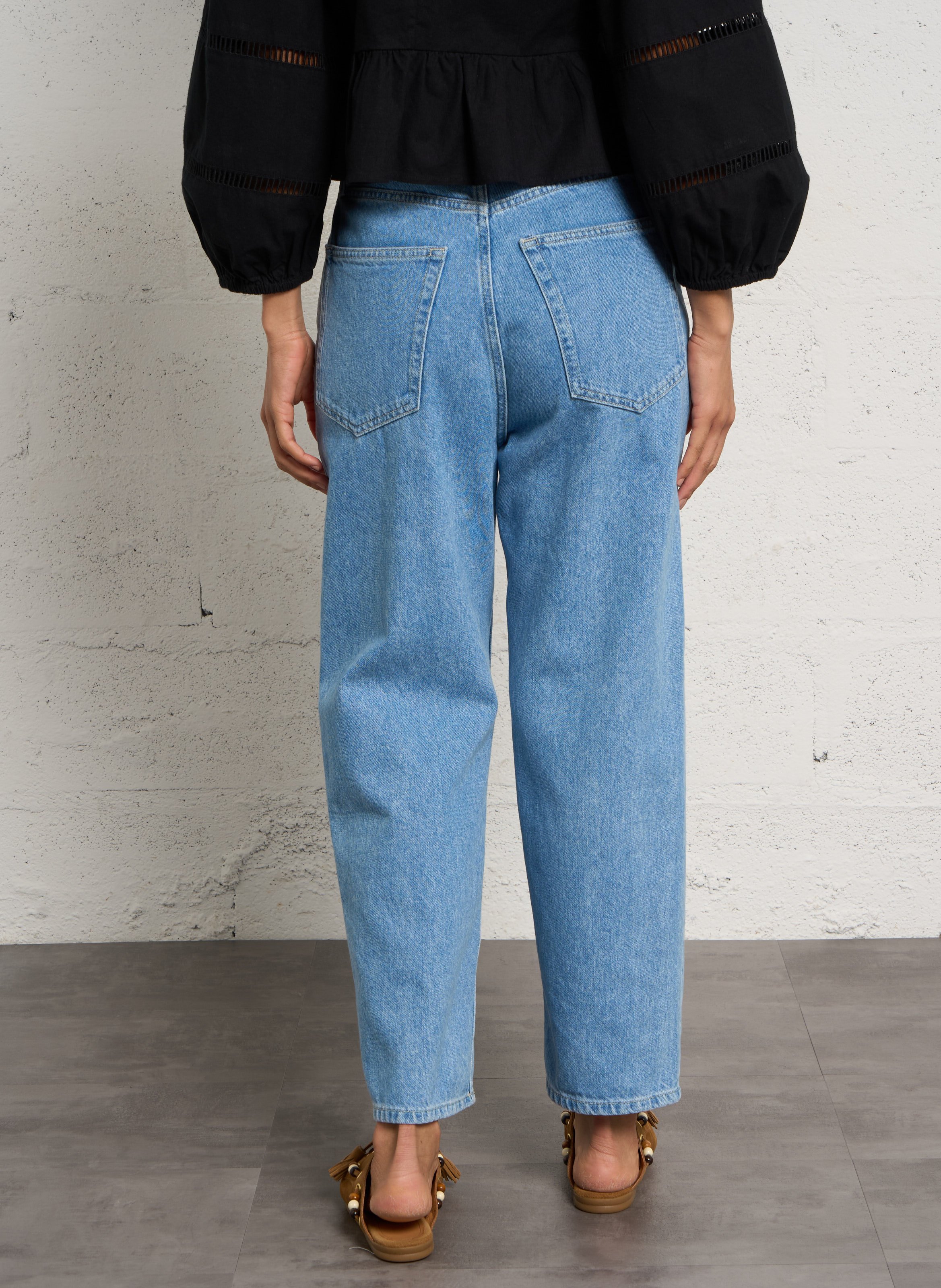 Gerade geschnittene Jeans aus Baumwolle und recycelter Baumwolle AMERICAN VINTAGE Blau