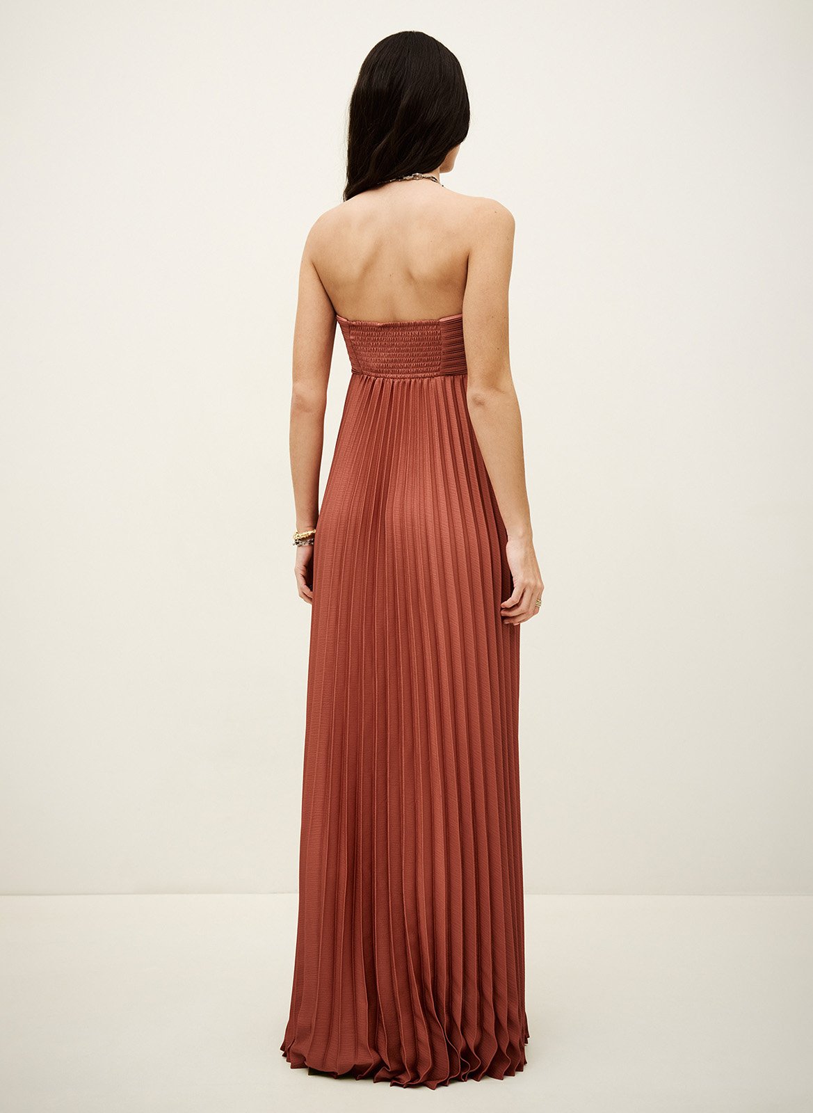 Robe longue plissée BA&SH Rose