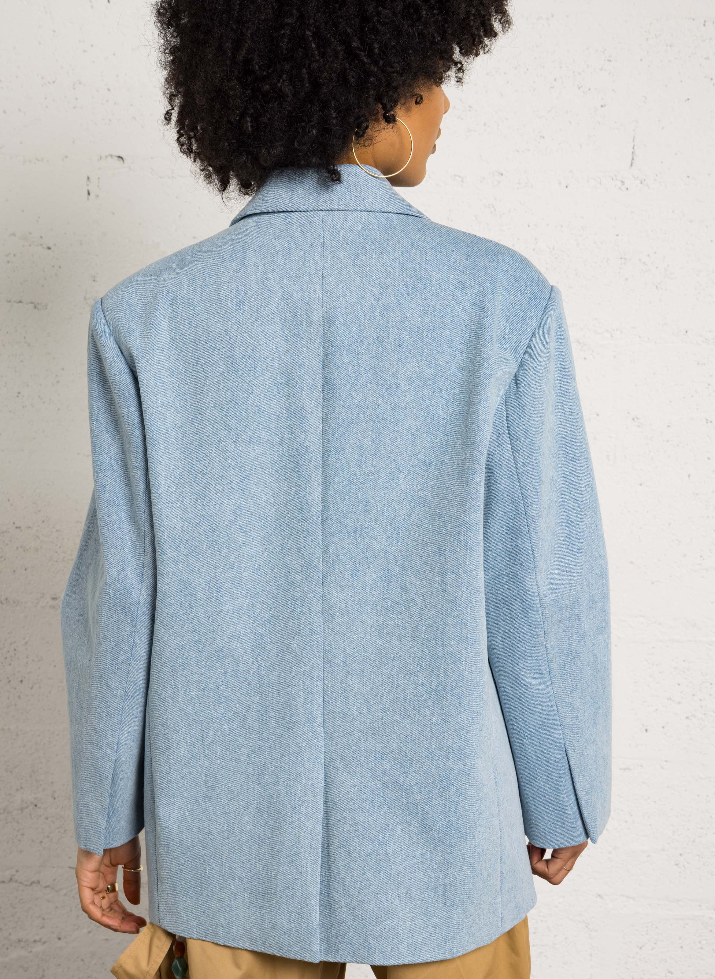 Veste tailleur oversize en coton BERENICE Bleu