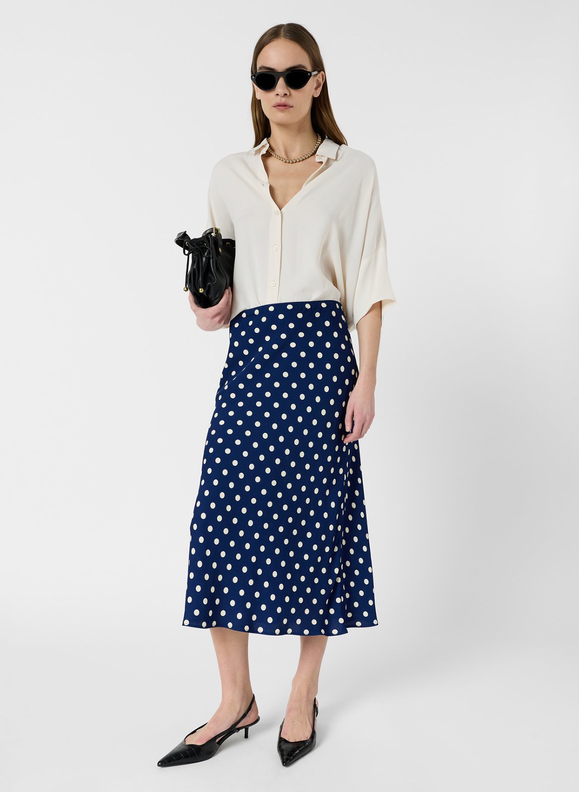 Polka dot midi skirt GERARD DAREL Blue