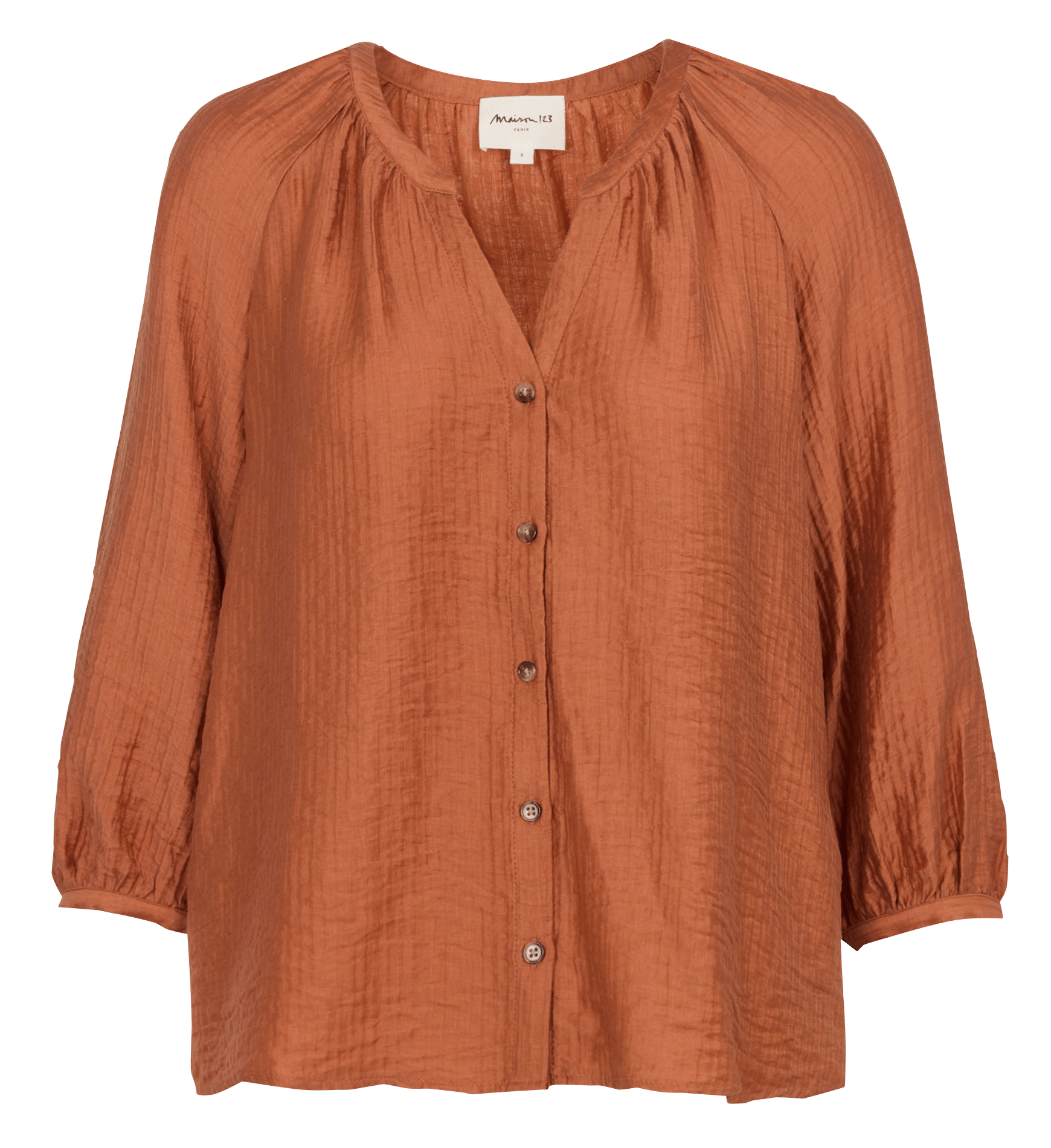 Texturierte Bluse mit V-Ausschnitt MAISON 123 Rot