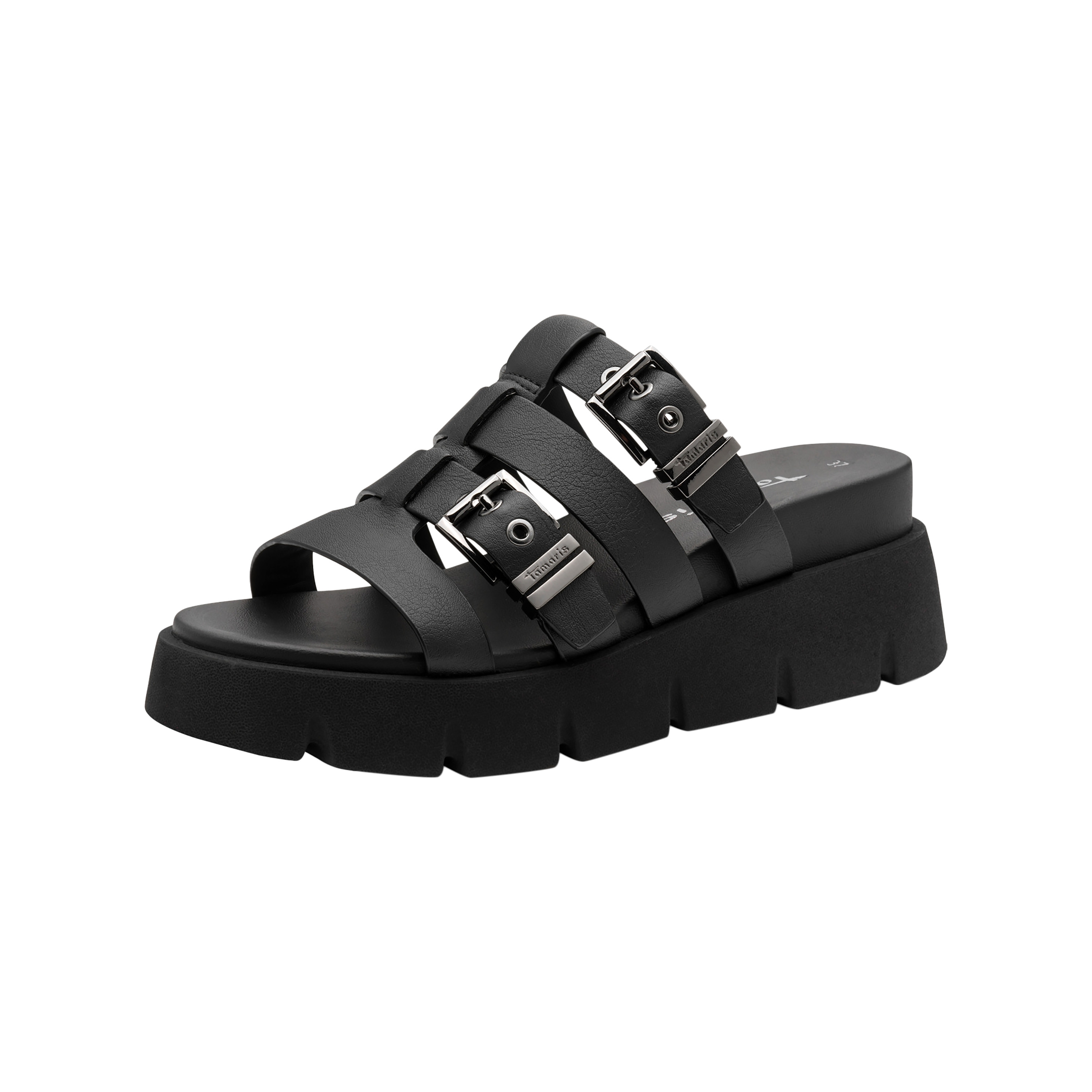 Slip-on sandals TAMARIS Black